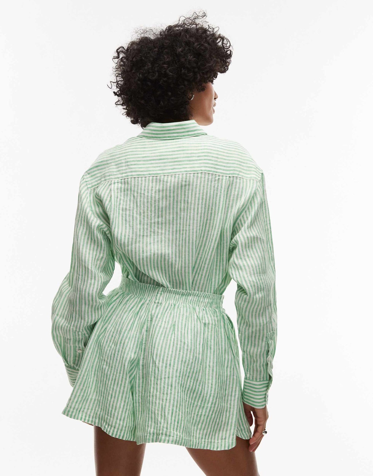 Lacoste co-ord bermuda shorts in green and white stripes