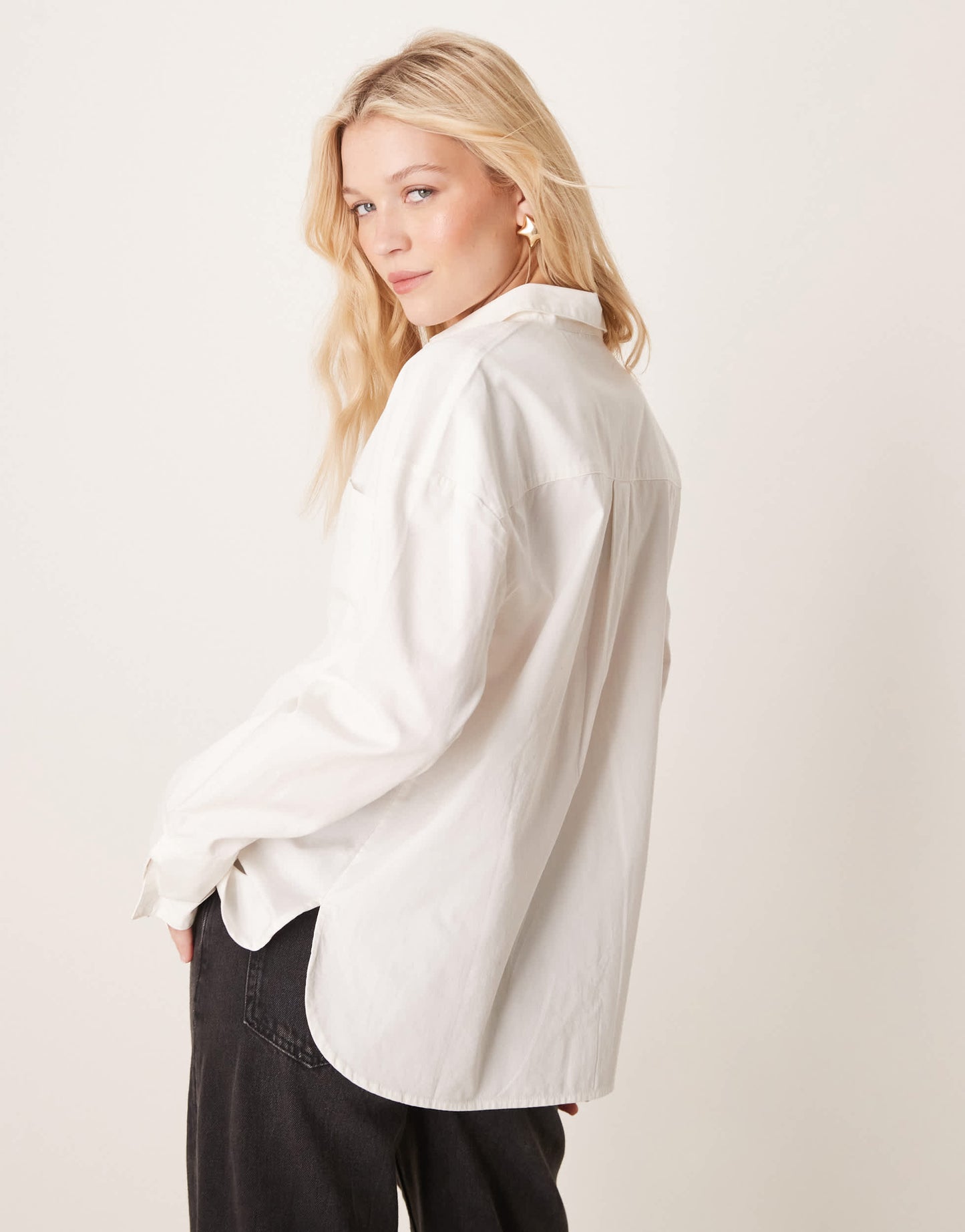 Pretty Lavish cotton poplin shirt in white