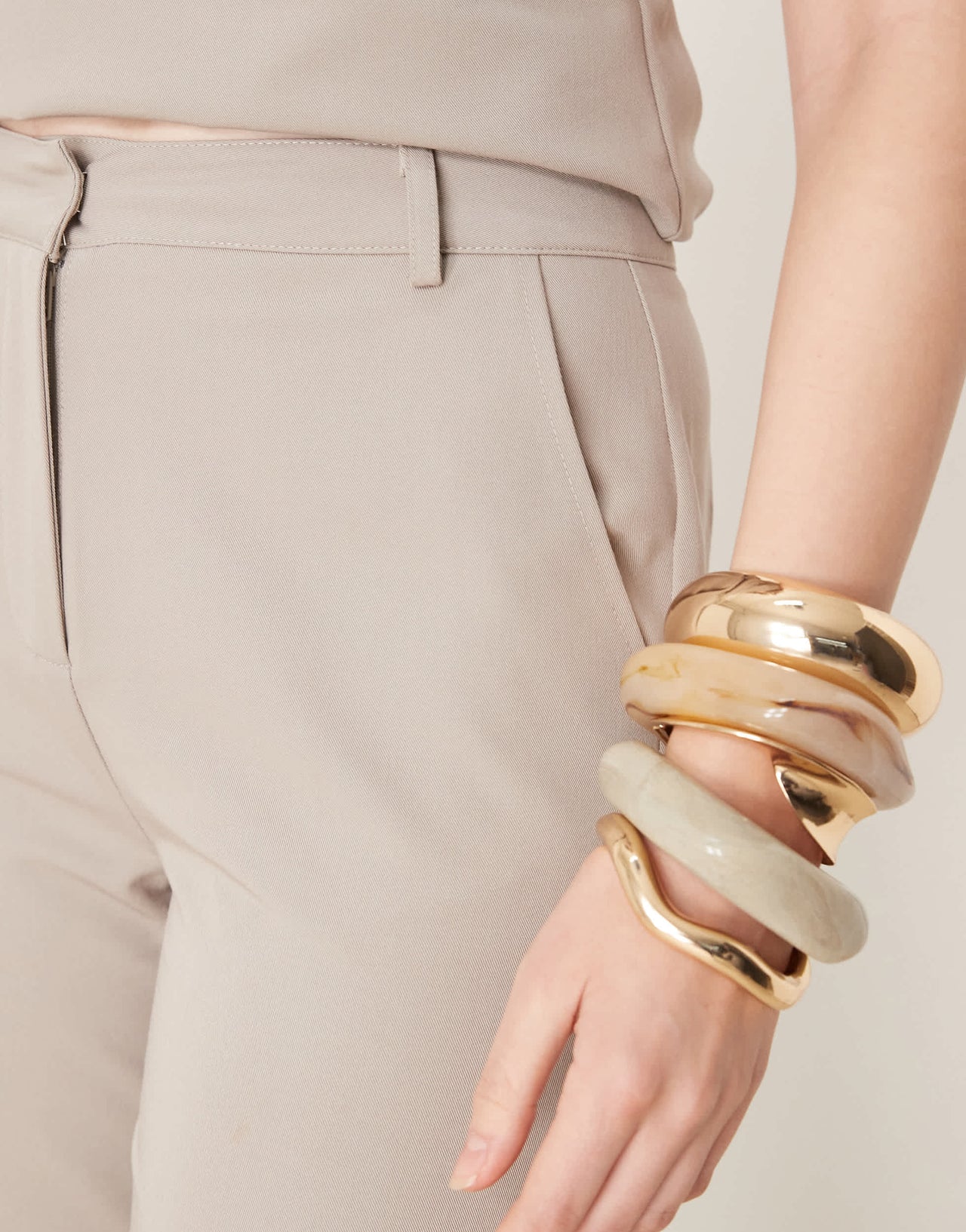 Pretty Lavish tailored slim leg trouser co-ord in stone