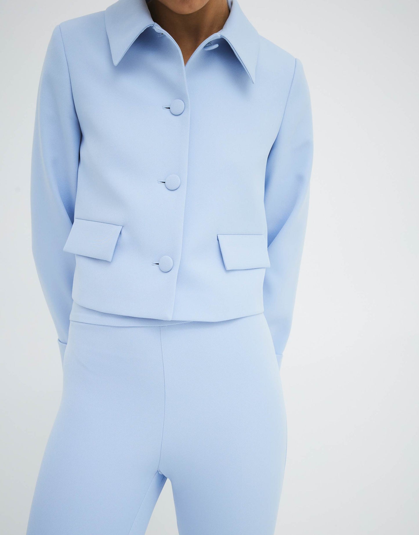 River island crop flare in light blue