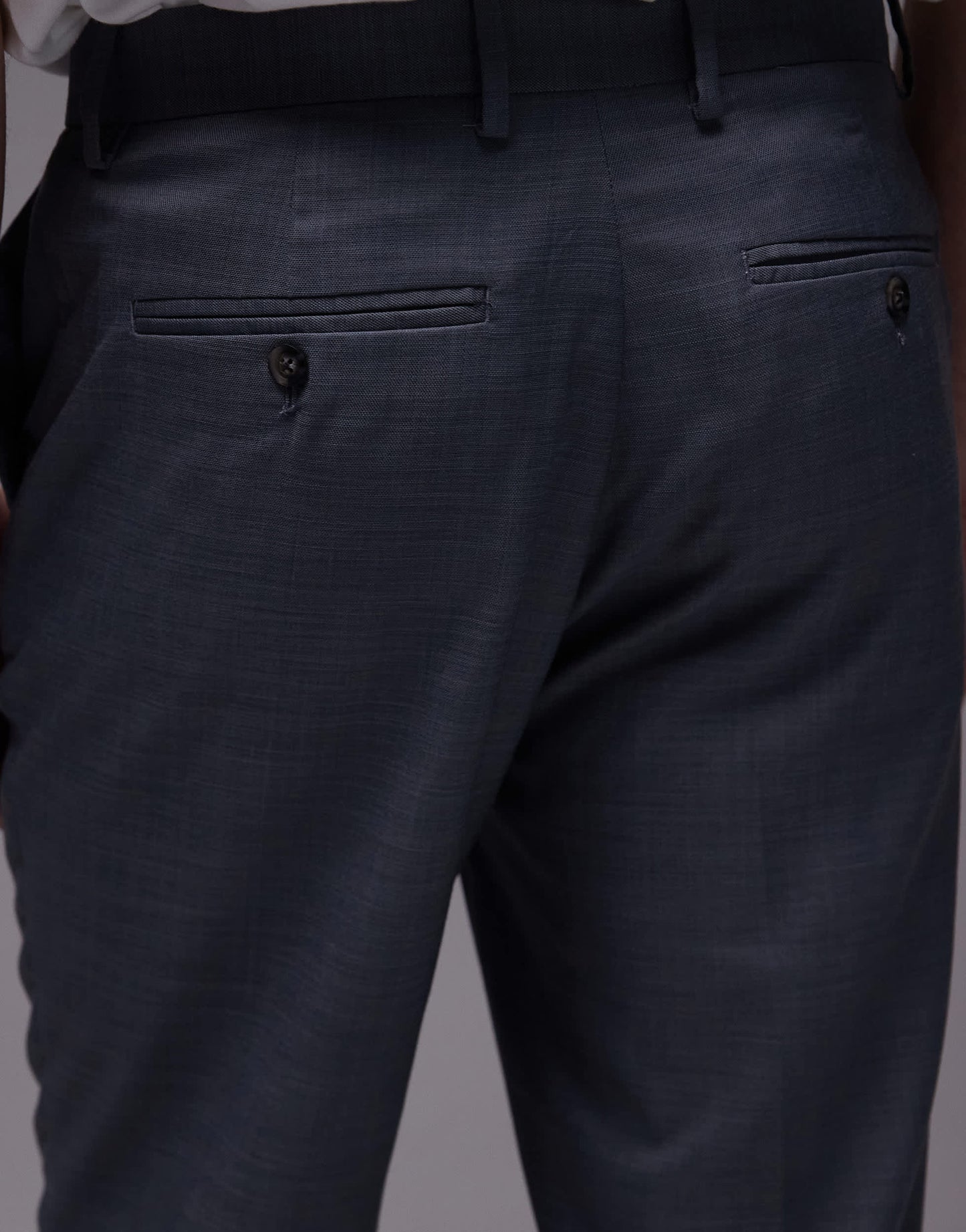 Topman straight suit trousers in blue