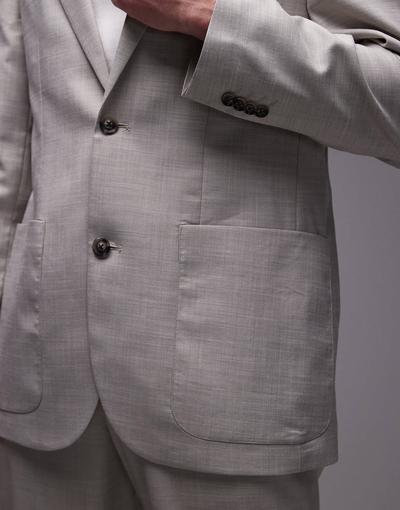 Topman relaxed suit jacket in stone