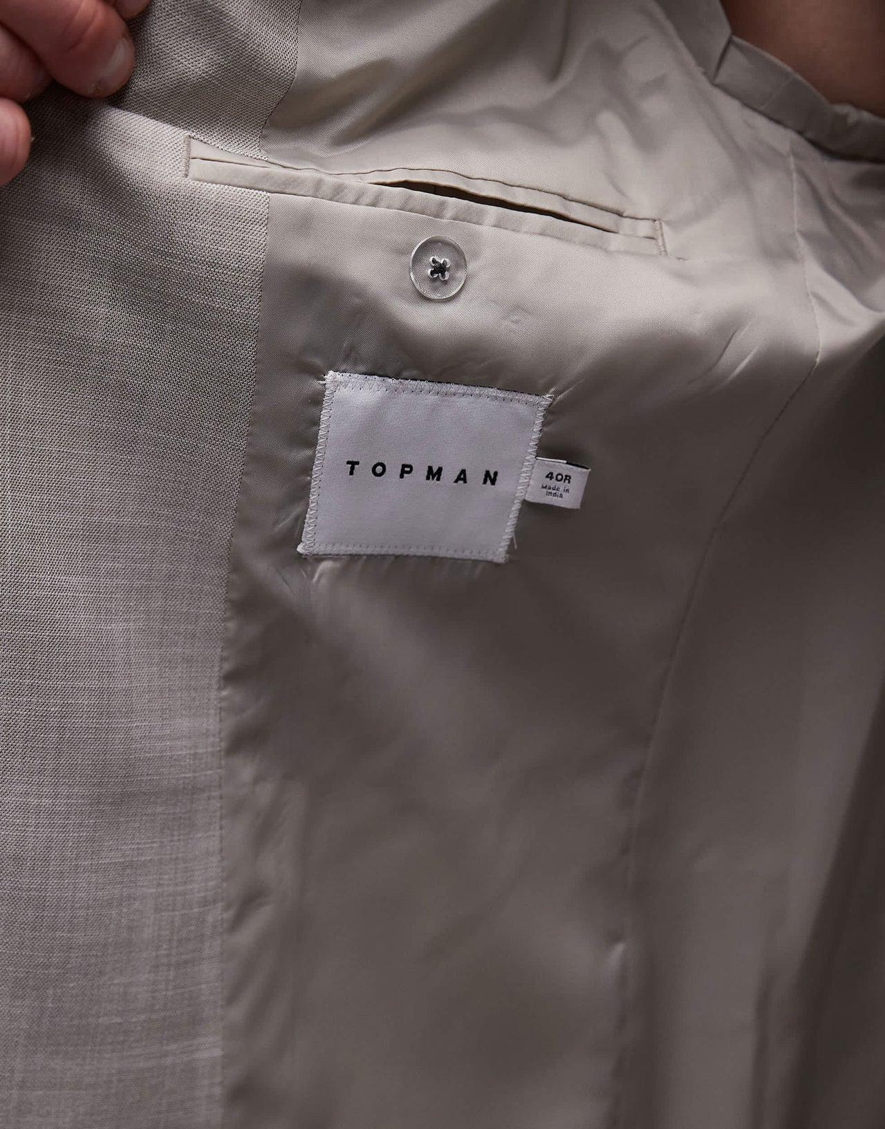 Topman relaxed suit jacket in stone
