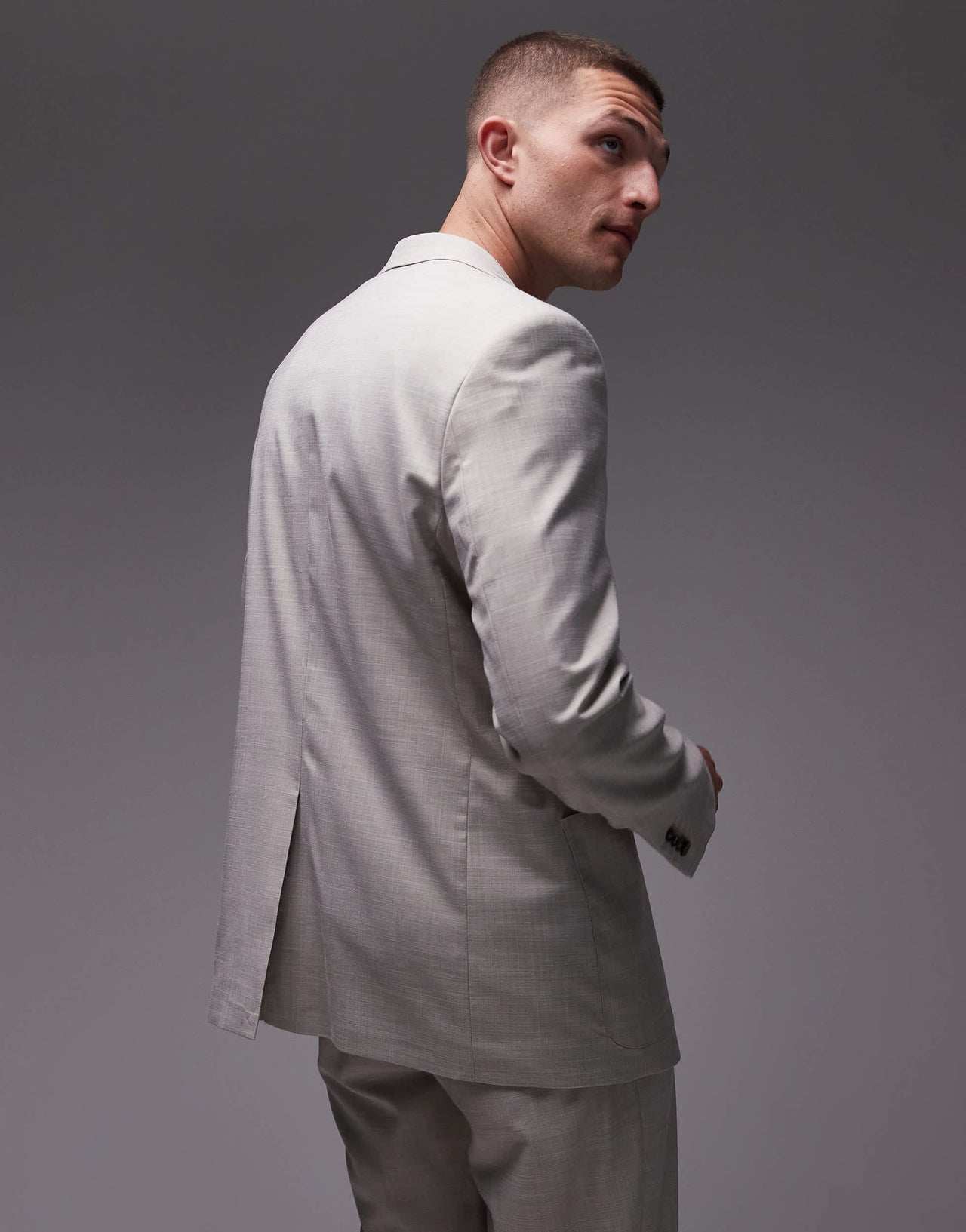 Topman relaxed suit jacket in stone