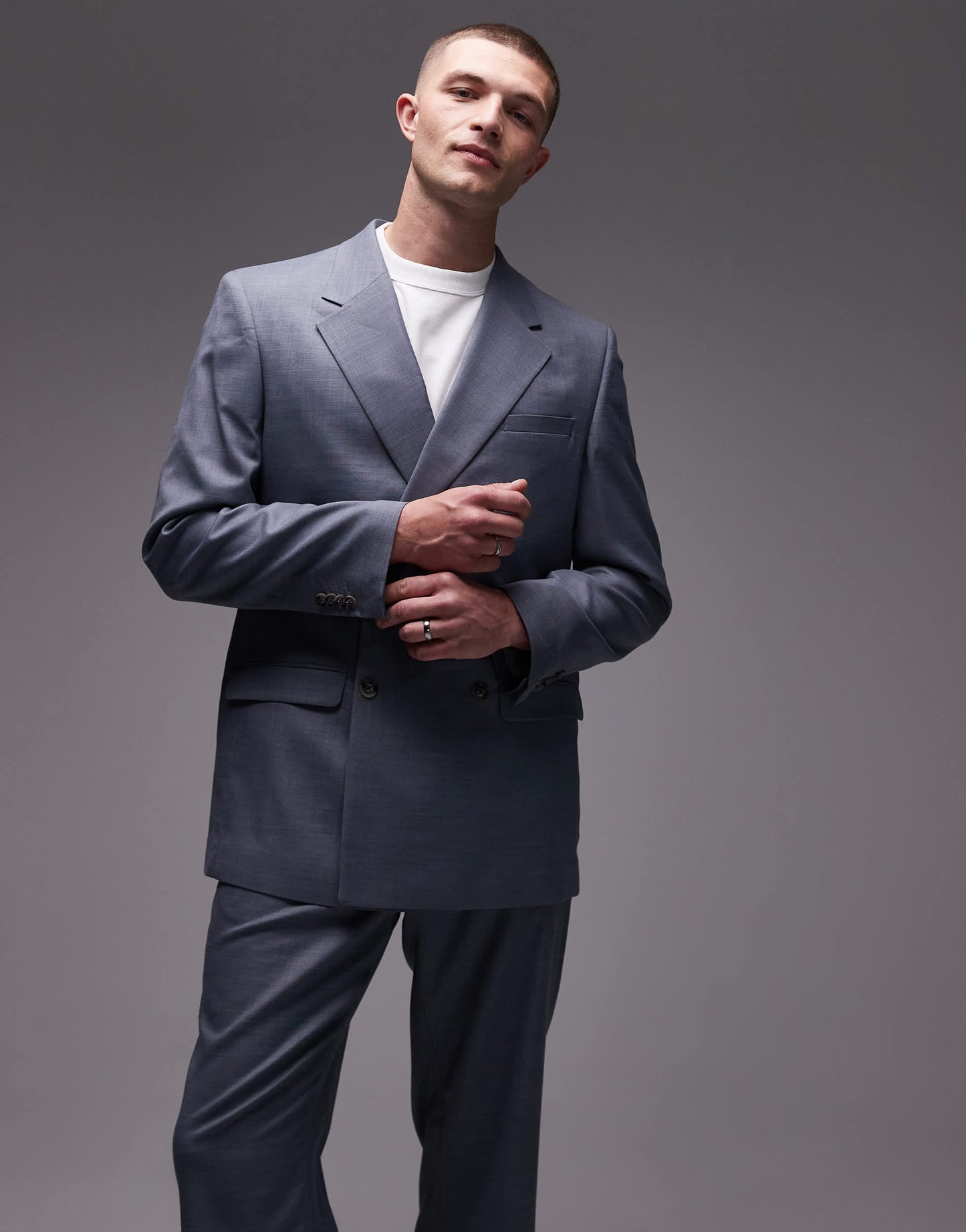 Topman relaxed suit jacket in blue