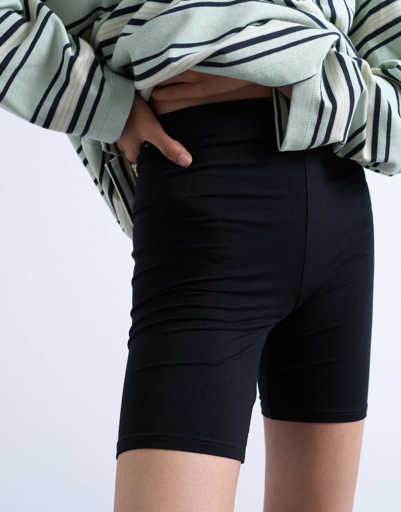Topshop basic legging short in black