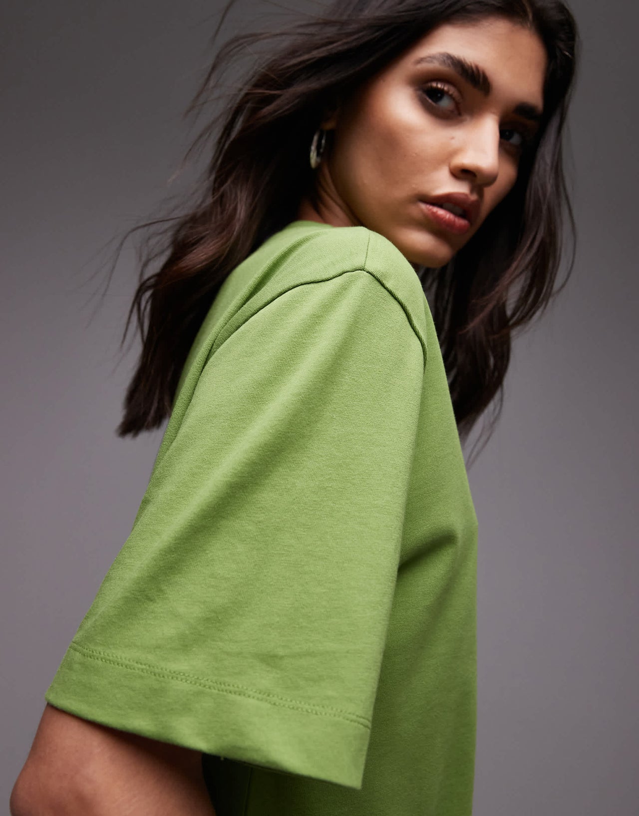 Topshop premium basic short sleeve tee in green