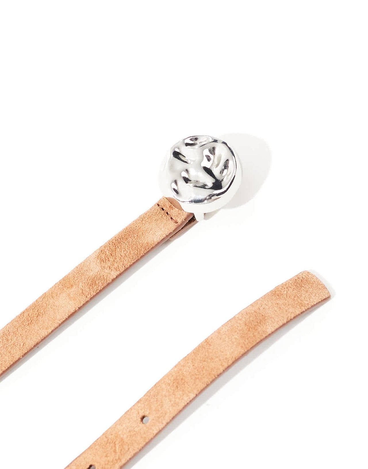 ASOS DESIGN Suede hammered disc waist and hip belt in tan