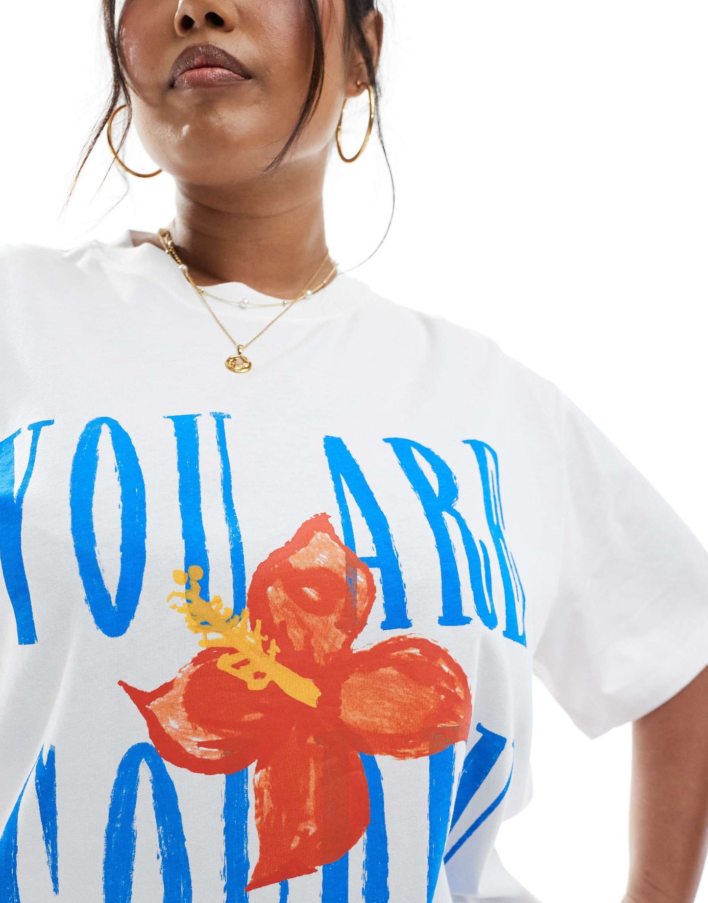 Renee Studio Plus exclusive you are golden graphic t-shirt in white