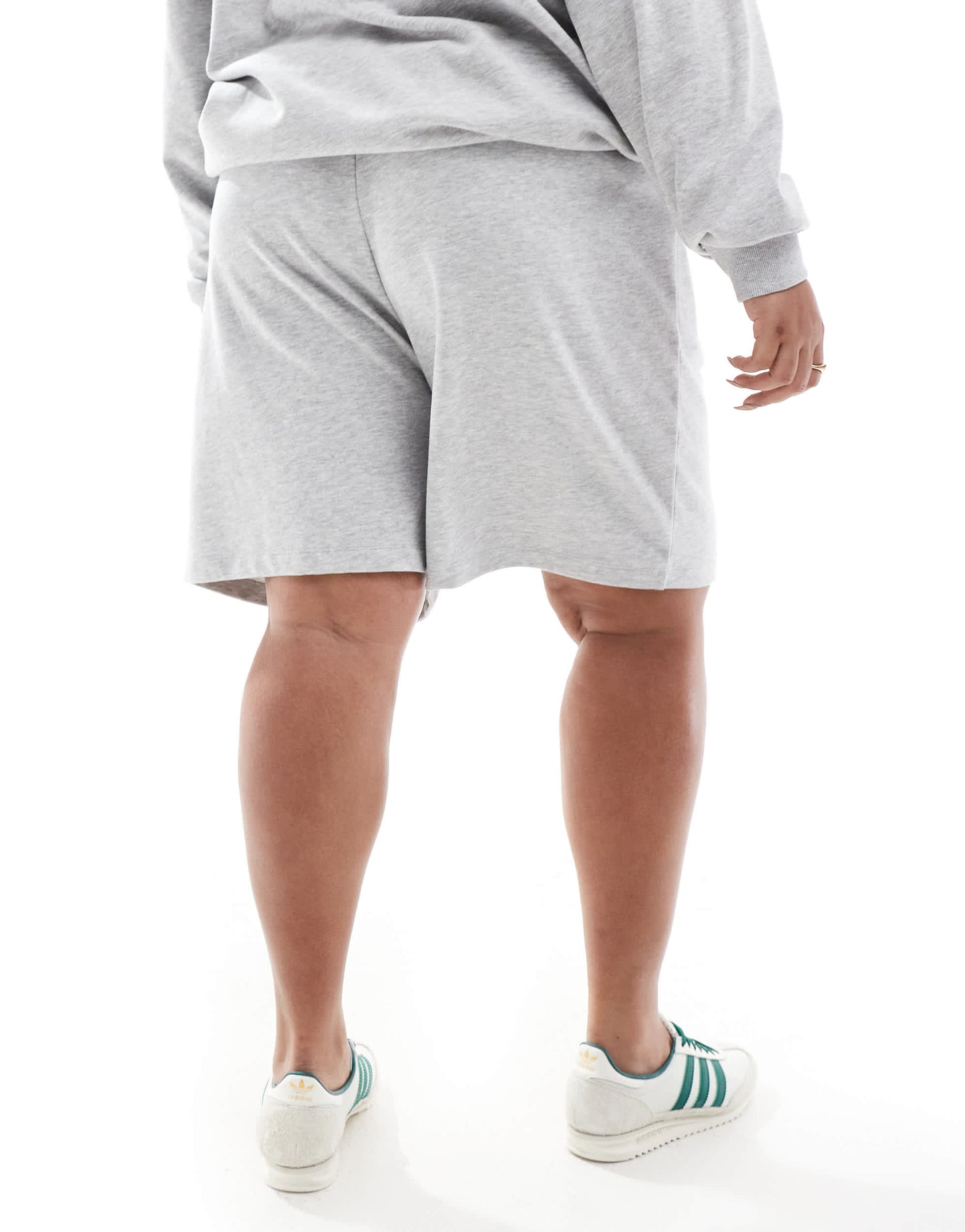 Renee Studio Plus exclusive longline sweat shorts co-ord in grey