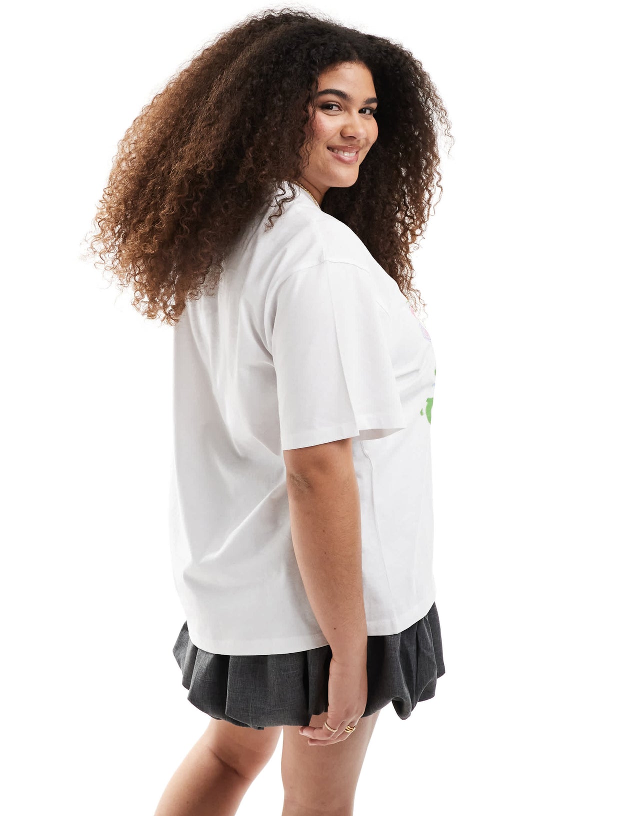 Renee Studio Plus exclusive crew neck graffiti graphic t-shirt in white