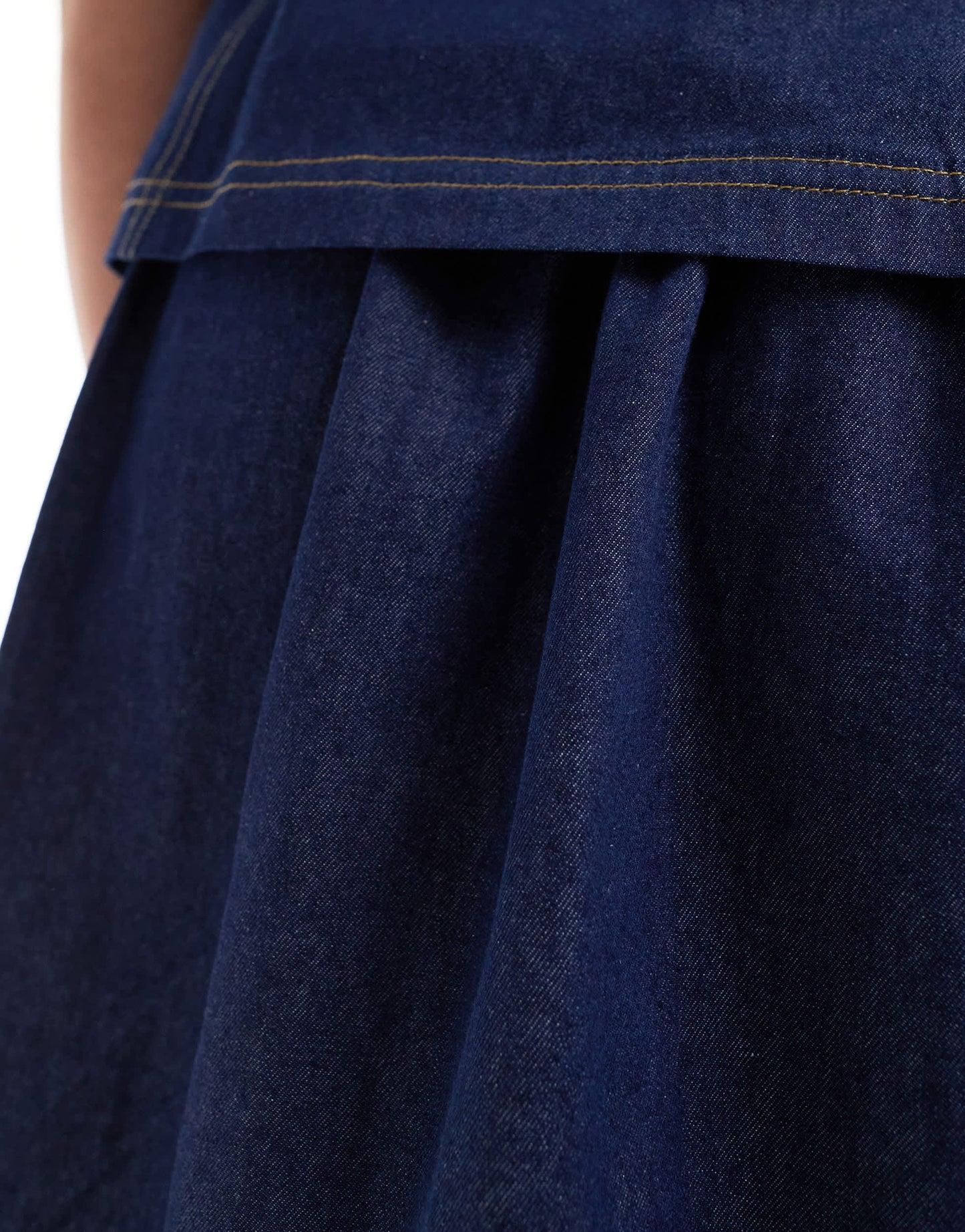 Renee Studio Plus exclusive denim mini skirt co-ord in dark wash blue