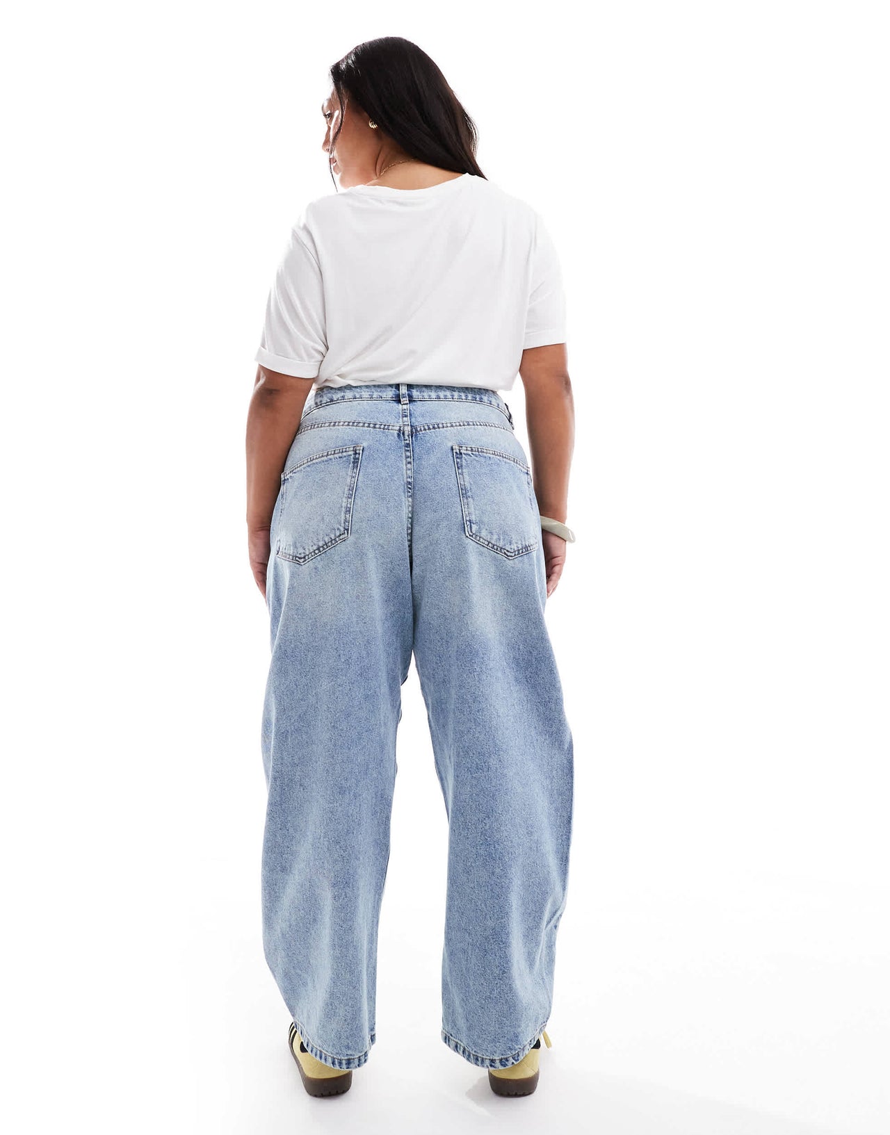 ASOS DESIGN Curve slim barrel jeans in light blue