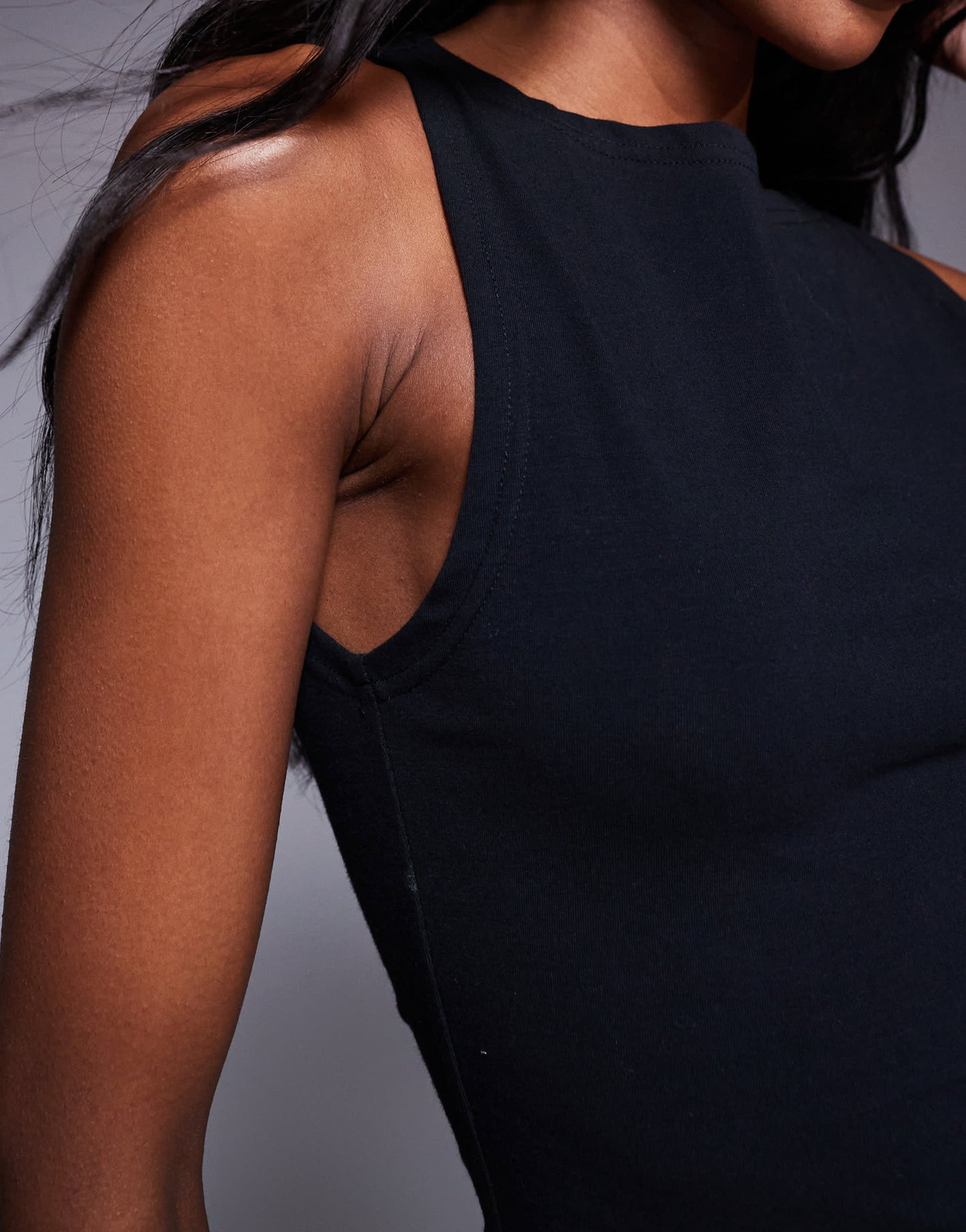 Princess Polly racer neck sleeveless top in black