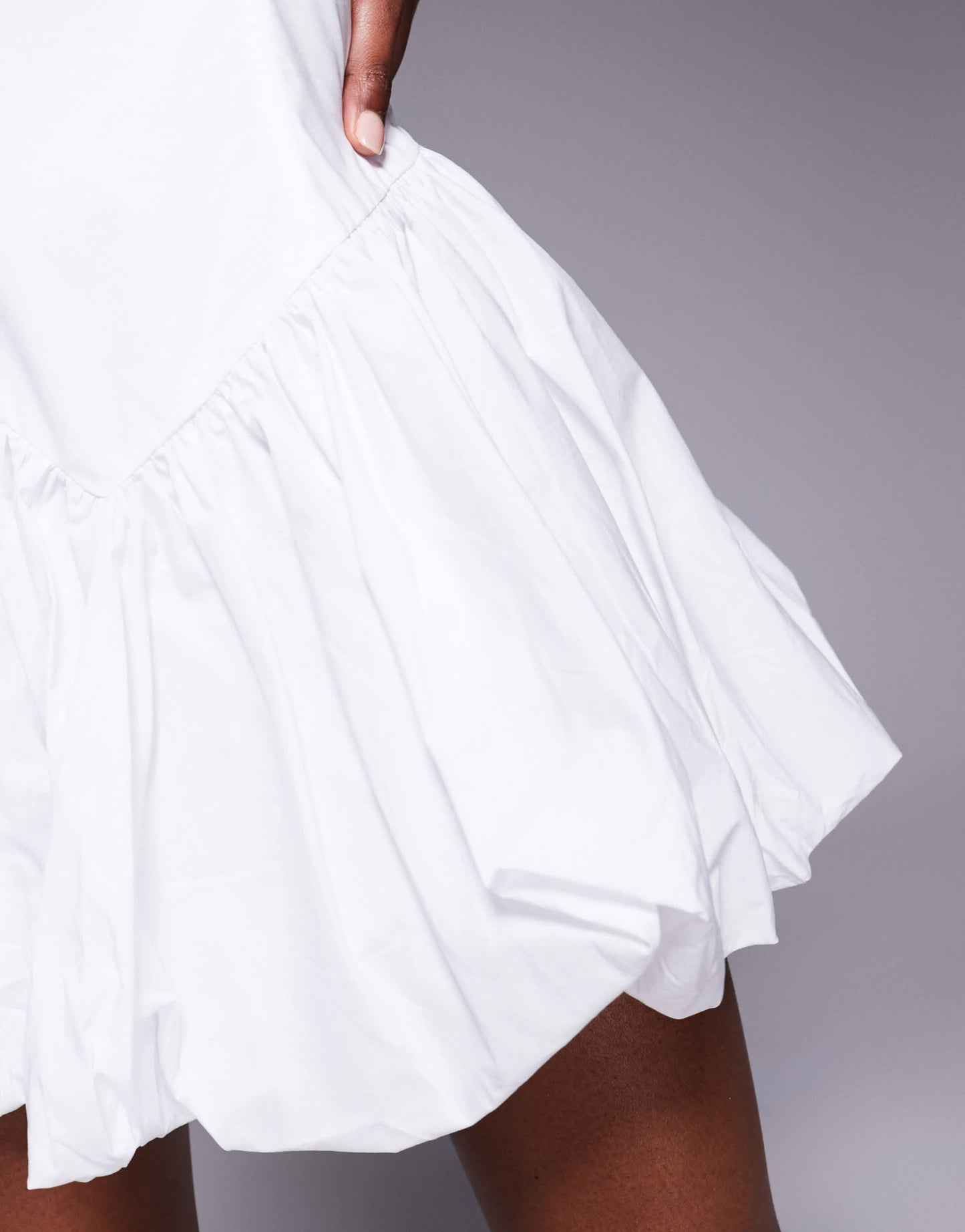 Bardot bubblehem mini dress in white