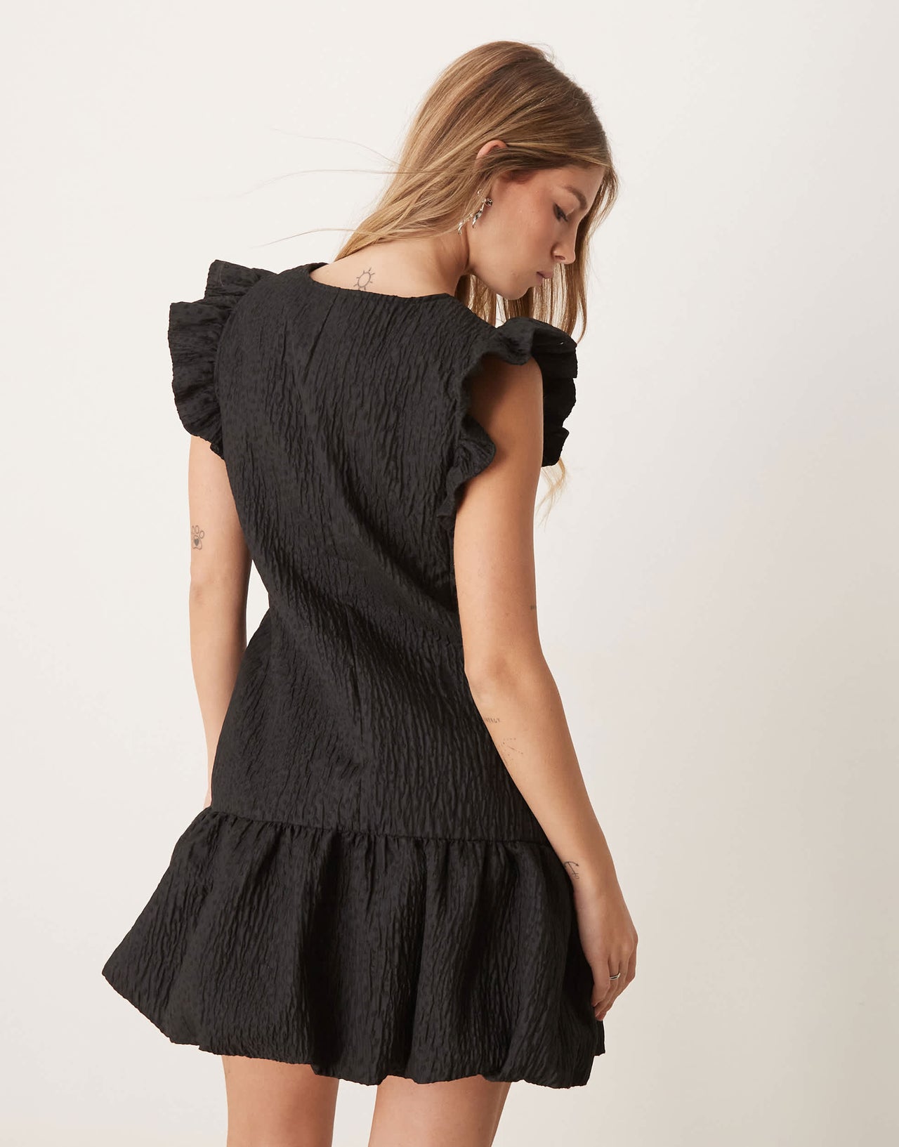 Ghospell jacquard mini dress in black