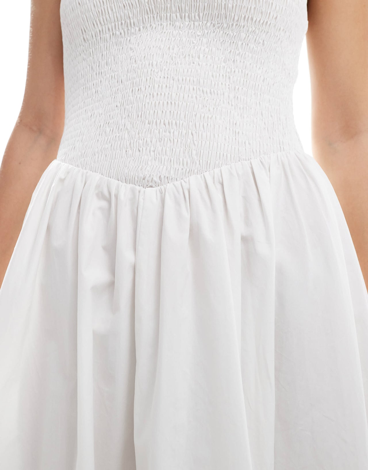 4th & Reckless shirred cami v waist ruched skirt maxi dress in white
