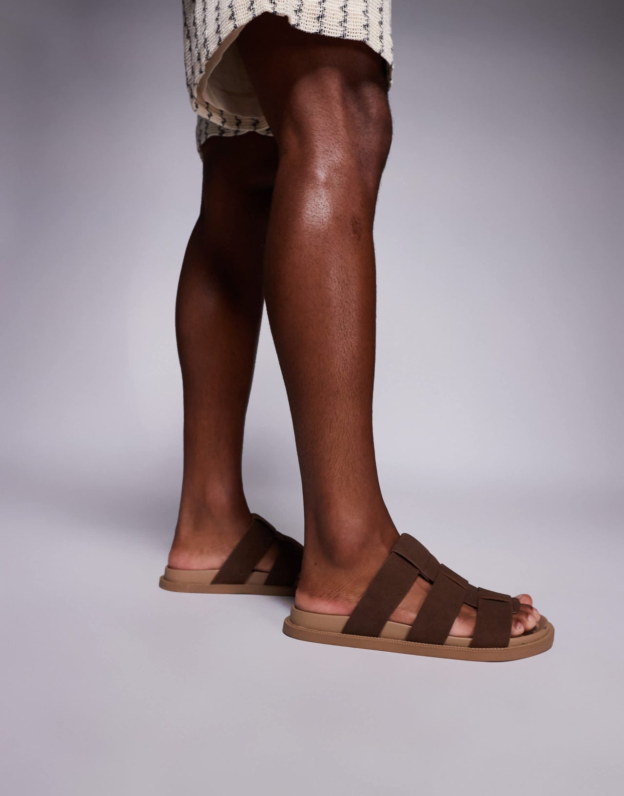 ASOS DESIGN strap sandals in brown