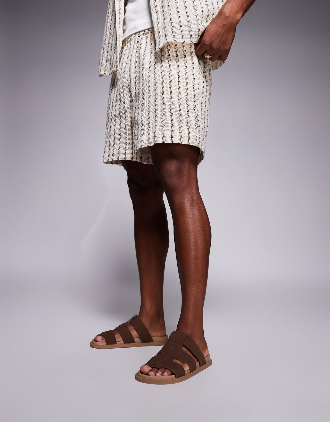 ASOS DESIGN strap sandals in brown