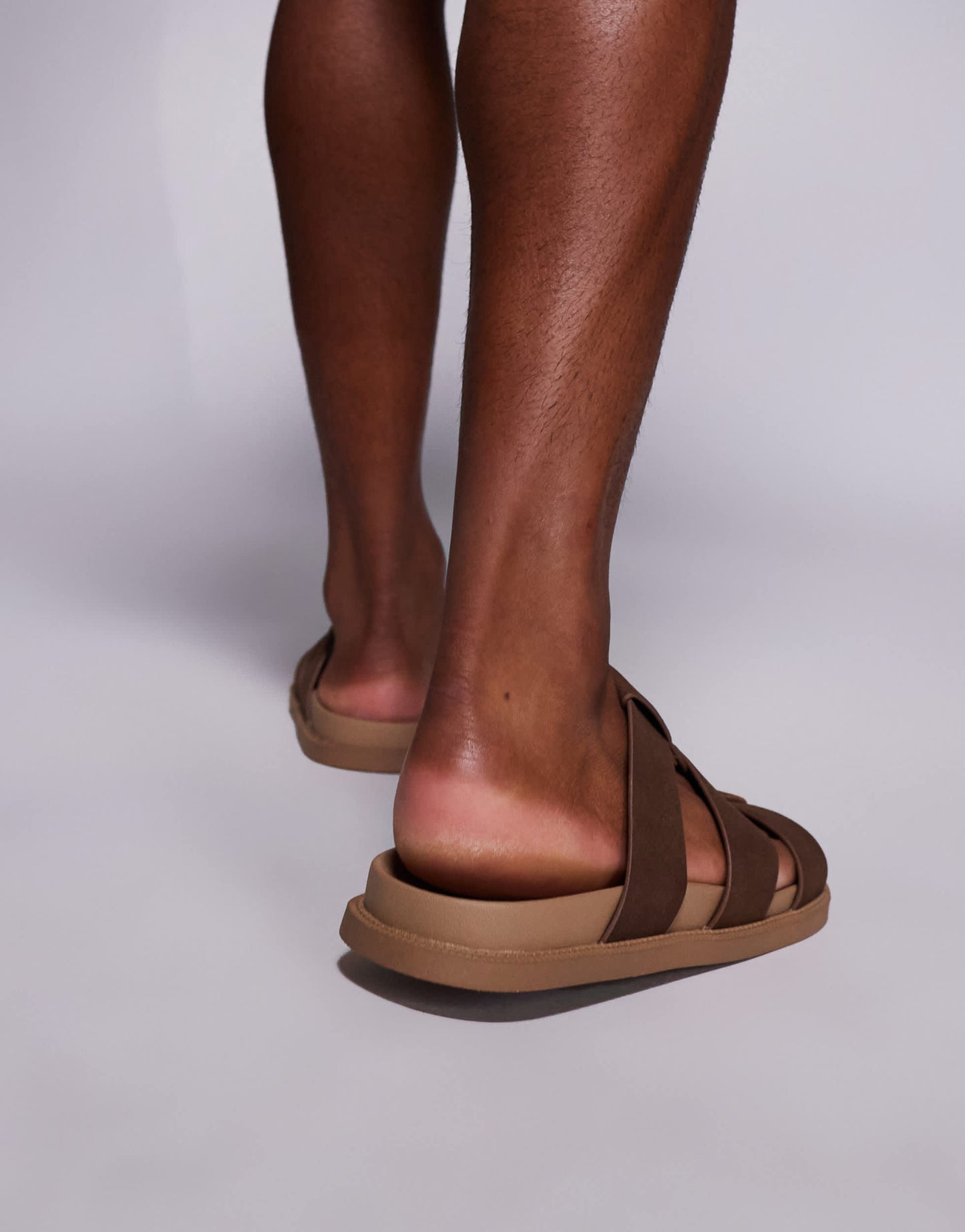 ASOS DESIGN strap sandals in brown