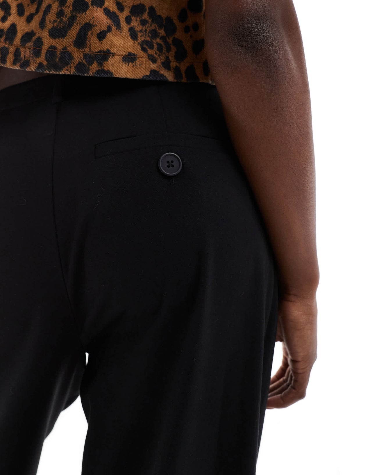 Stradivarius STR pleat front tailored trouser in black