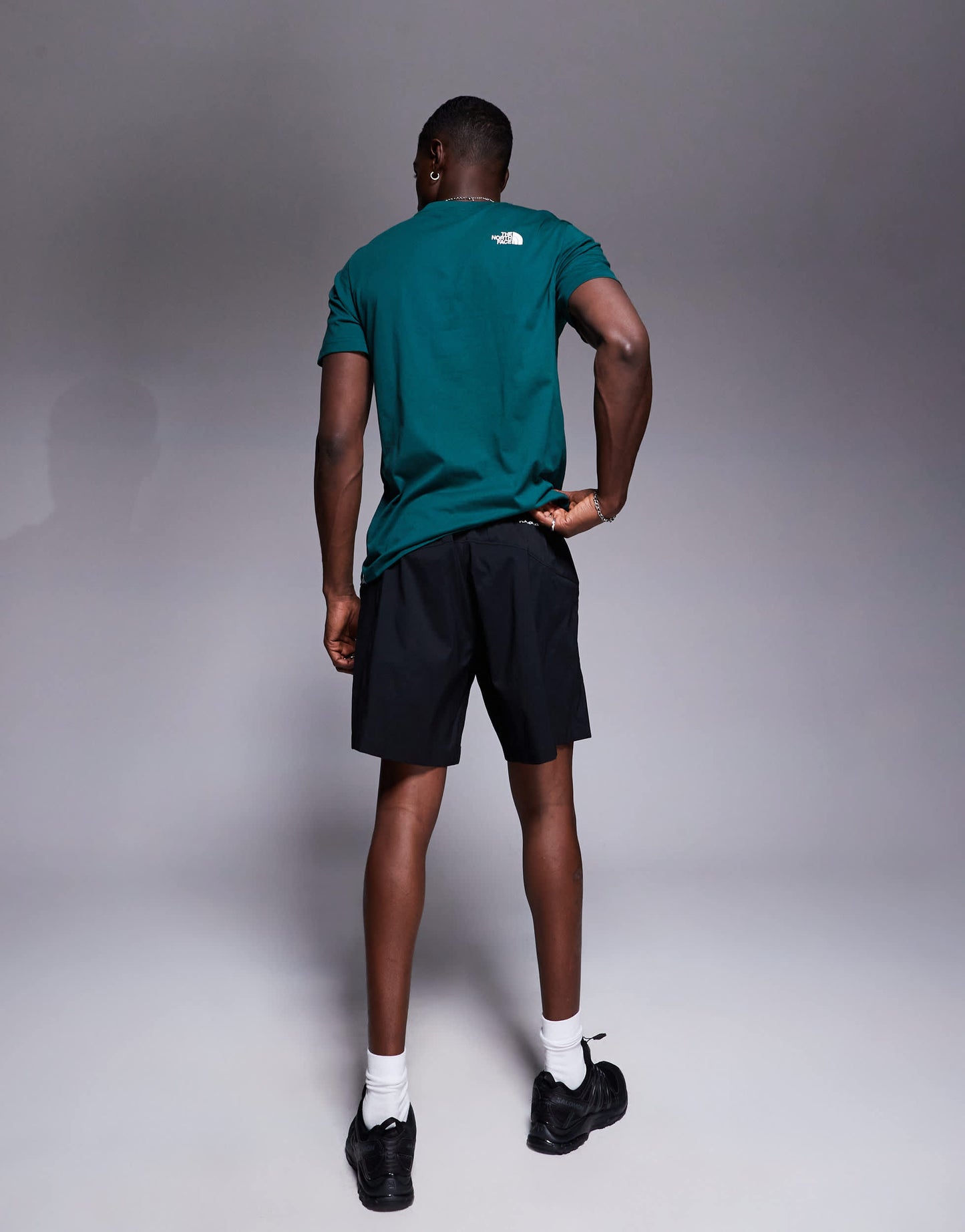 The North Face Class V Pathfinder belted logo shorts in black