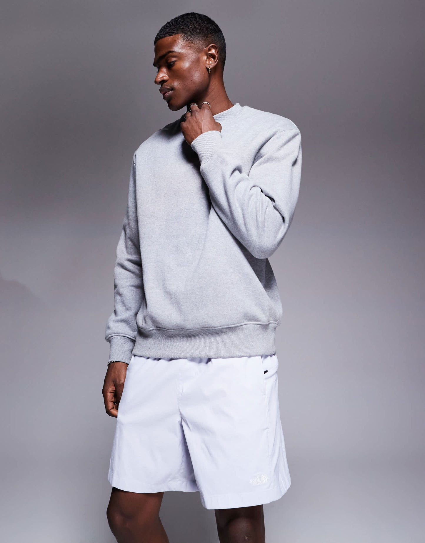 The North Face Class V Pathfinder belted logo shorts in grey