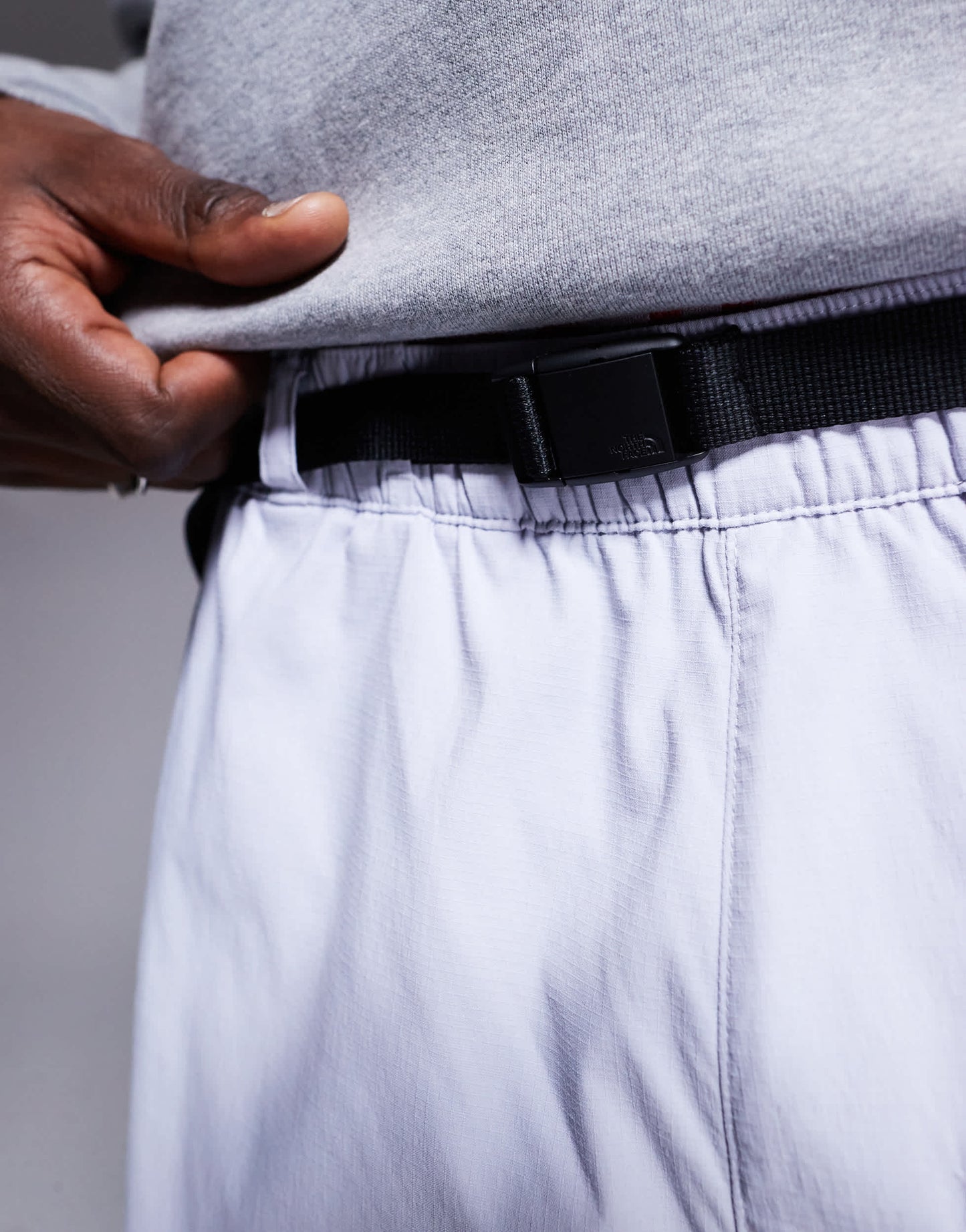 The North Face Class V Pathfinder belted logo shorts in grey