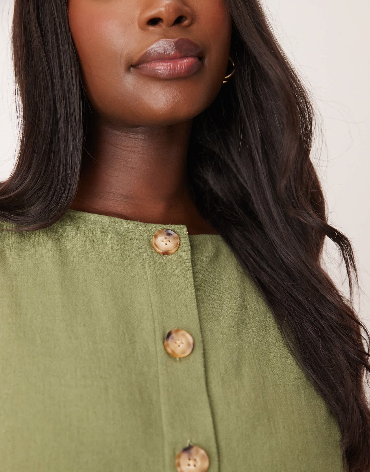 ASOS DESIGN Curve linen look button front waistcoat in khaki