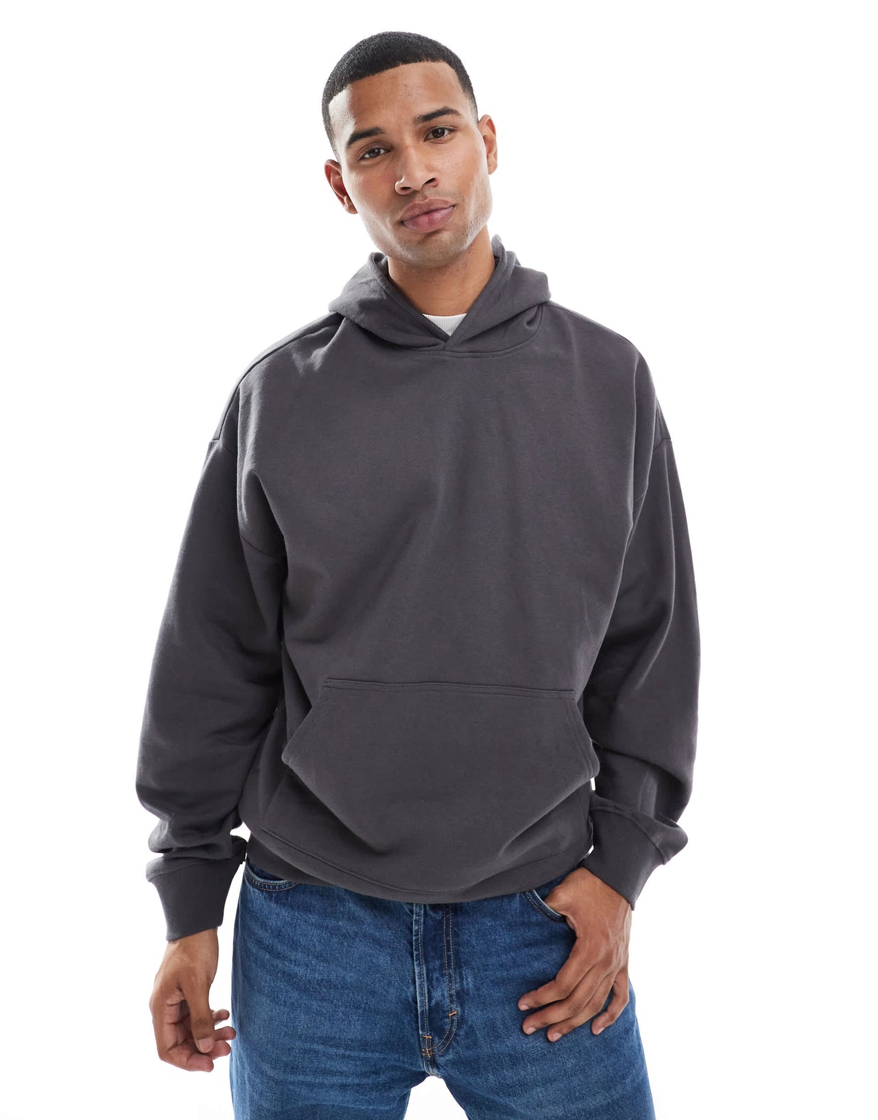 New Look oversized hoodie in dark grey