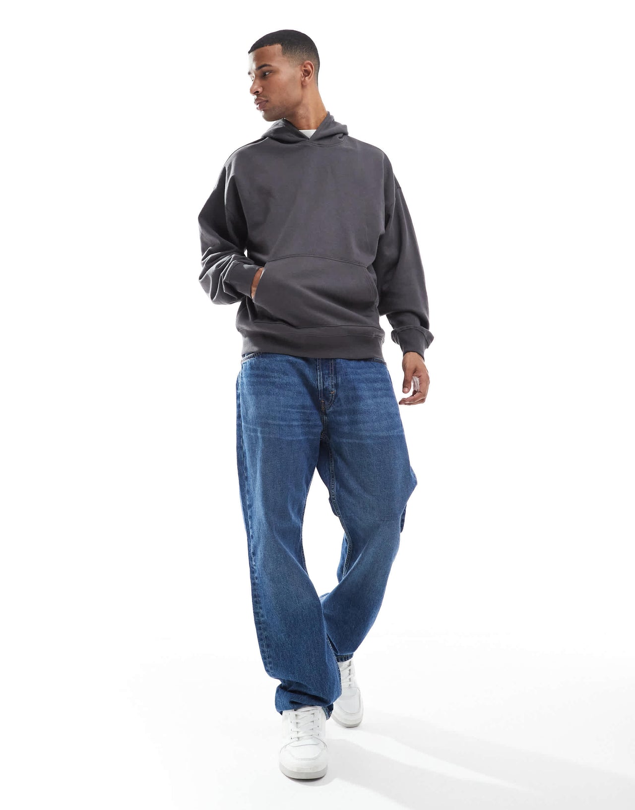New Look oversized hoodie in dark grey