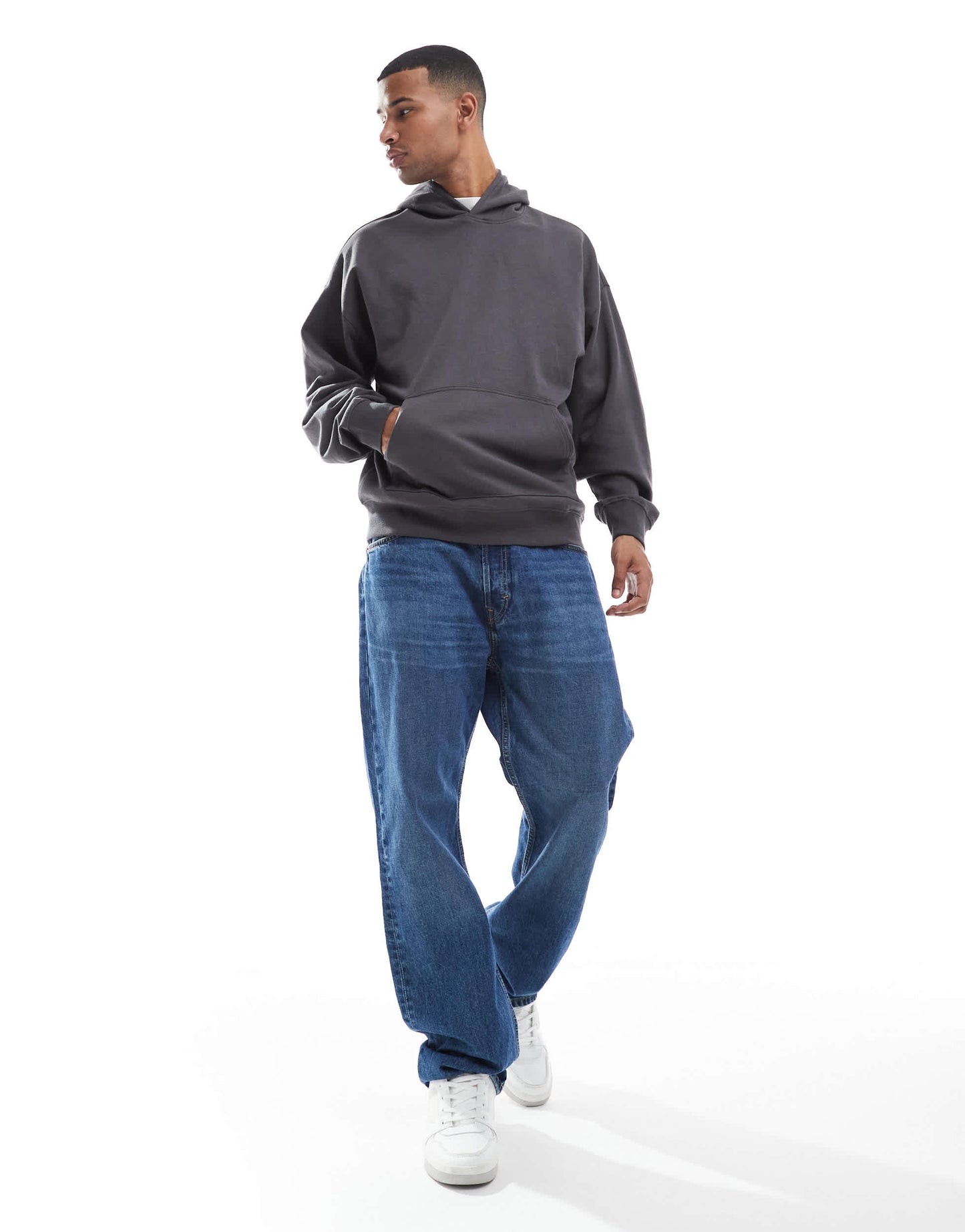 New Look oversized hoodie in dark grey