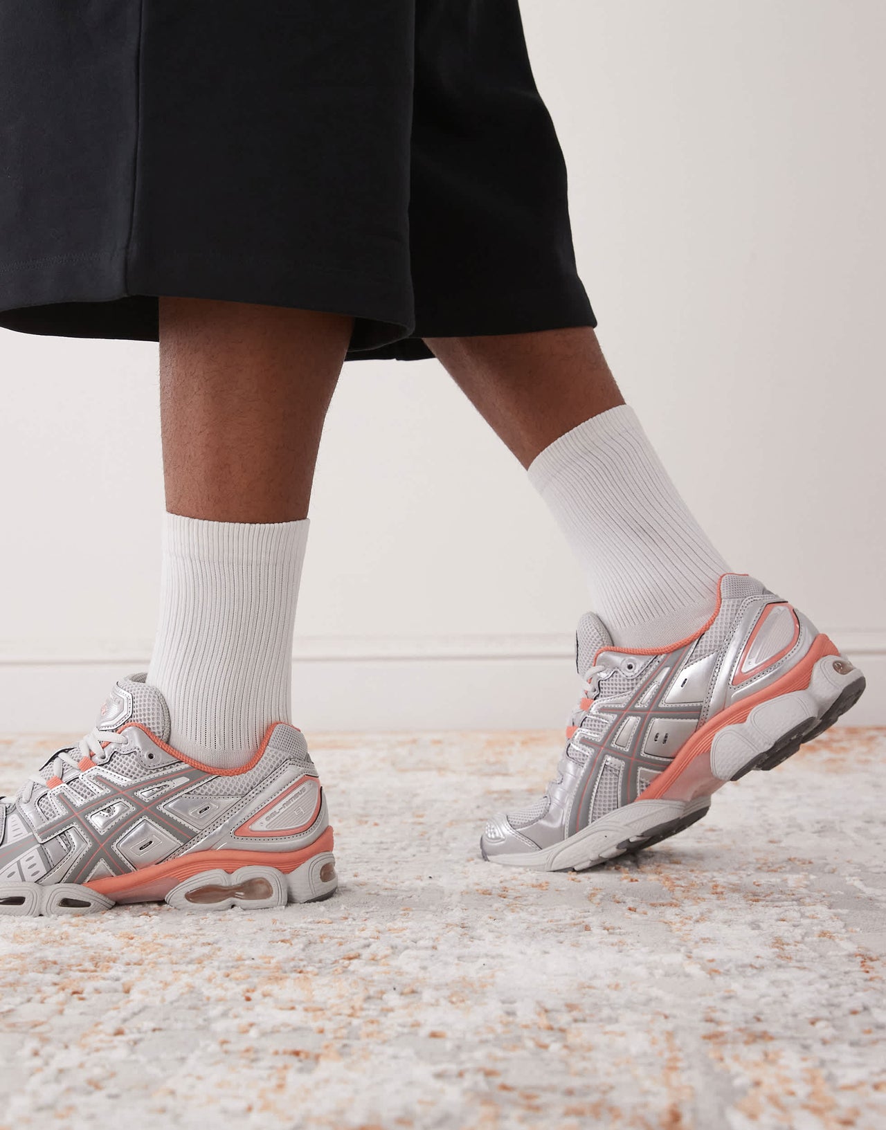 Asics Gel-Nimbus 9 trainers in cloud grey and clay grey