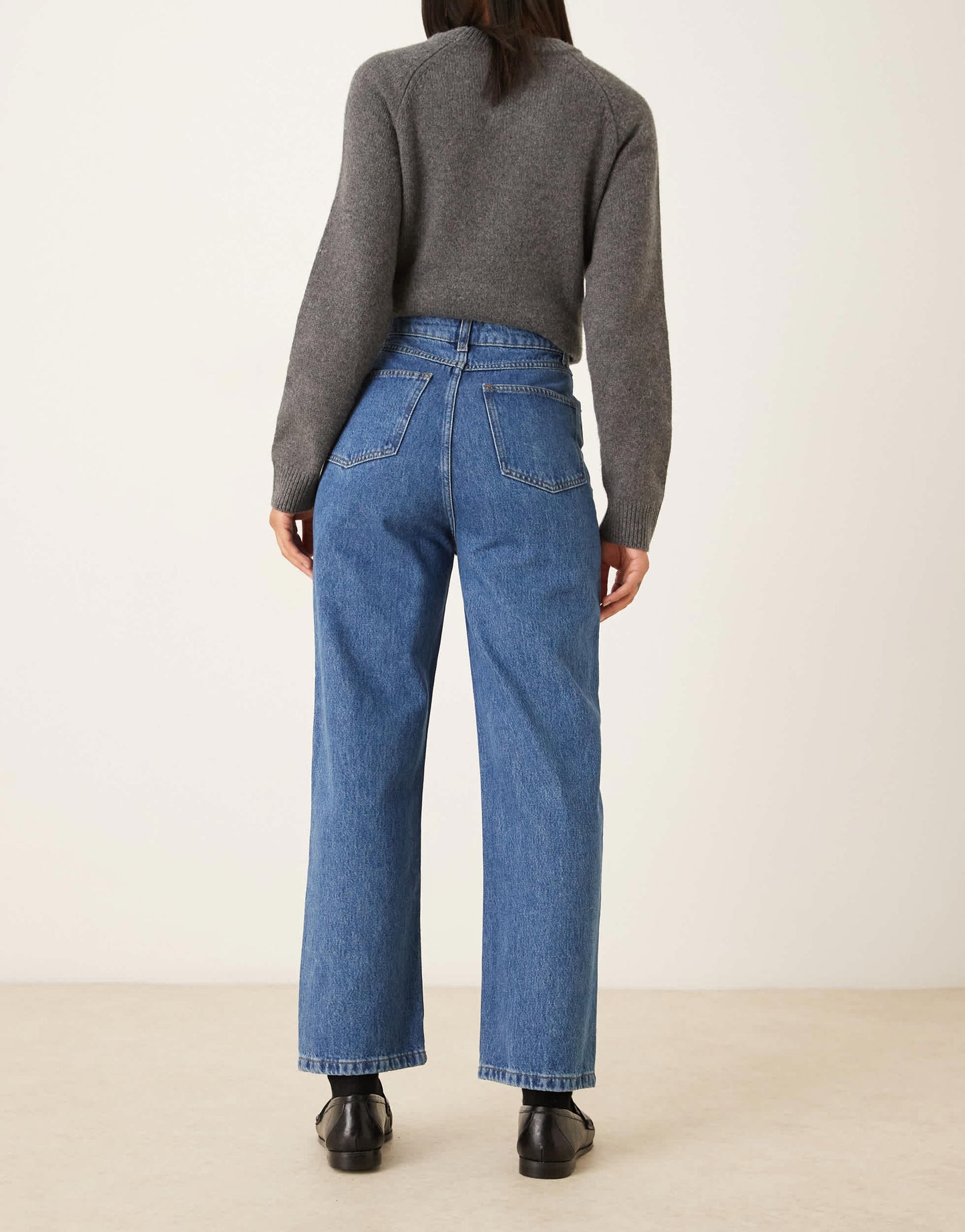 ASOS DESIGN cropped straight leg jean in blue