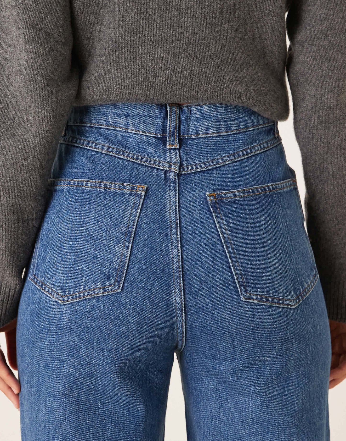 ASOS DESIGN cropped straight leg jean in blue