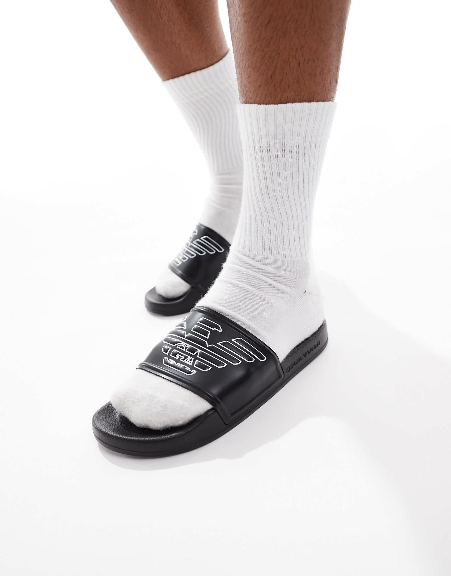 Emporio Armani Bodywear logo slides in black