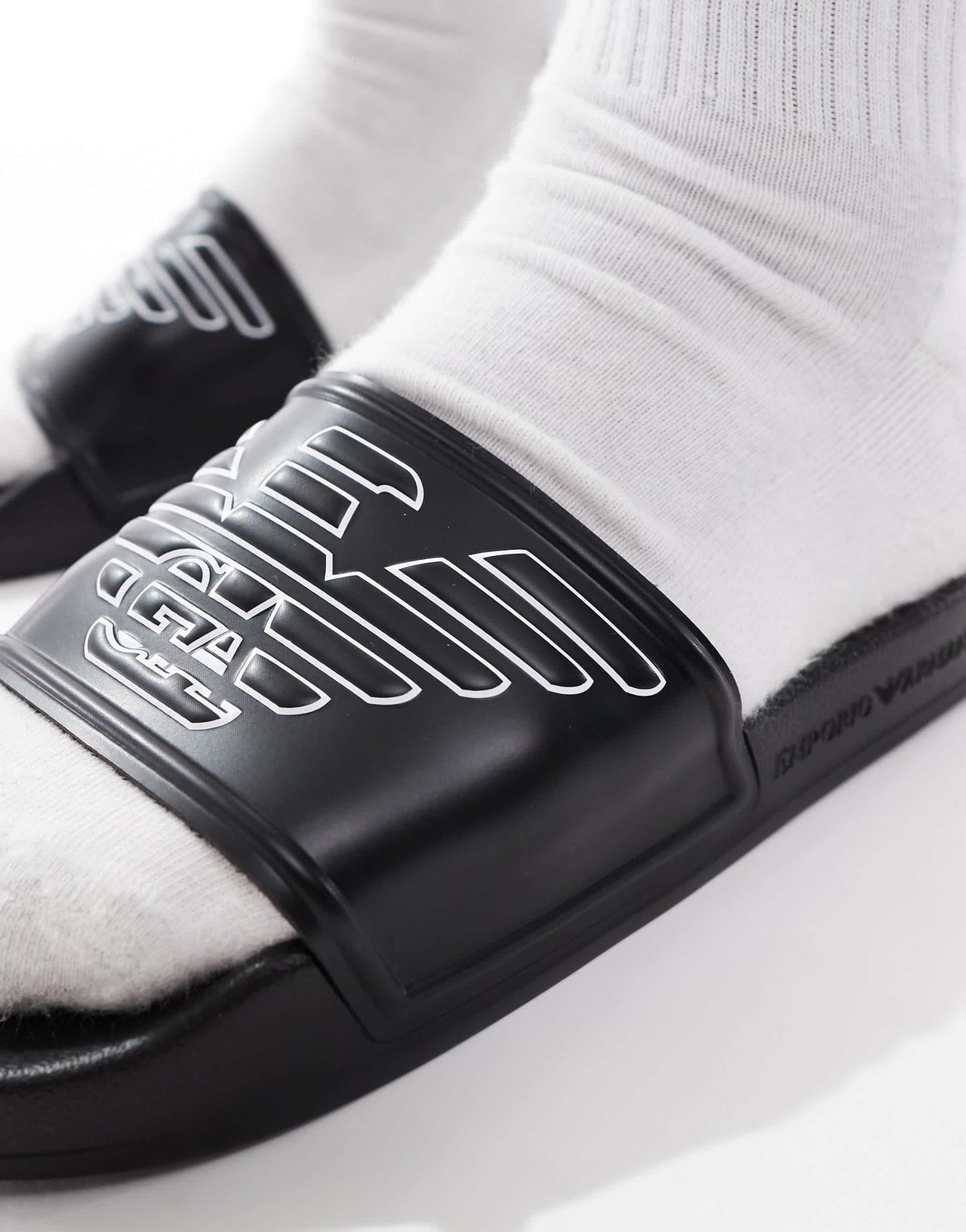 Emporio Armani Bodywear logo slides in black