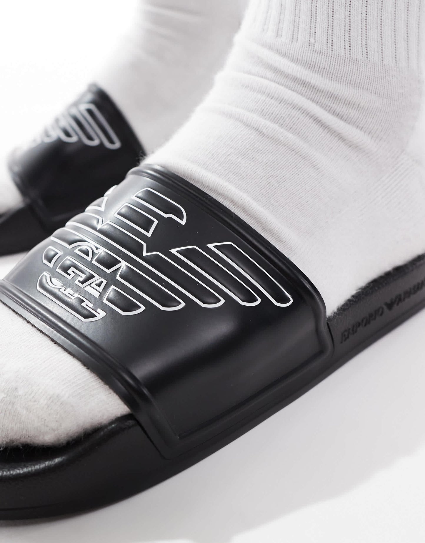 Emporio Armani Bodywear logo slides in black
