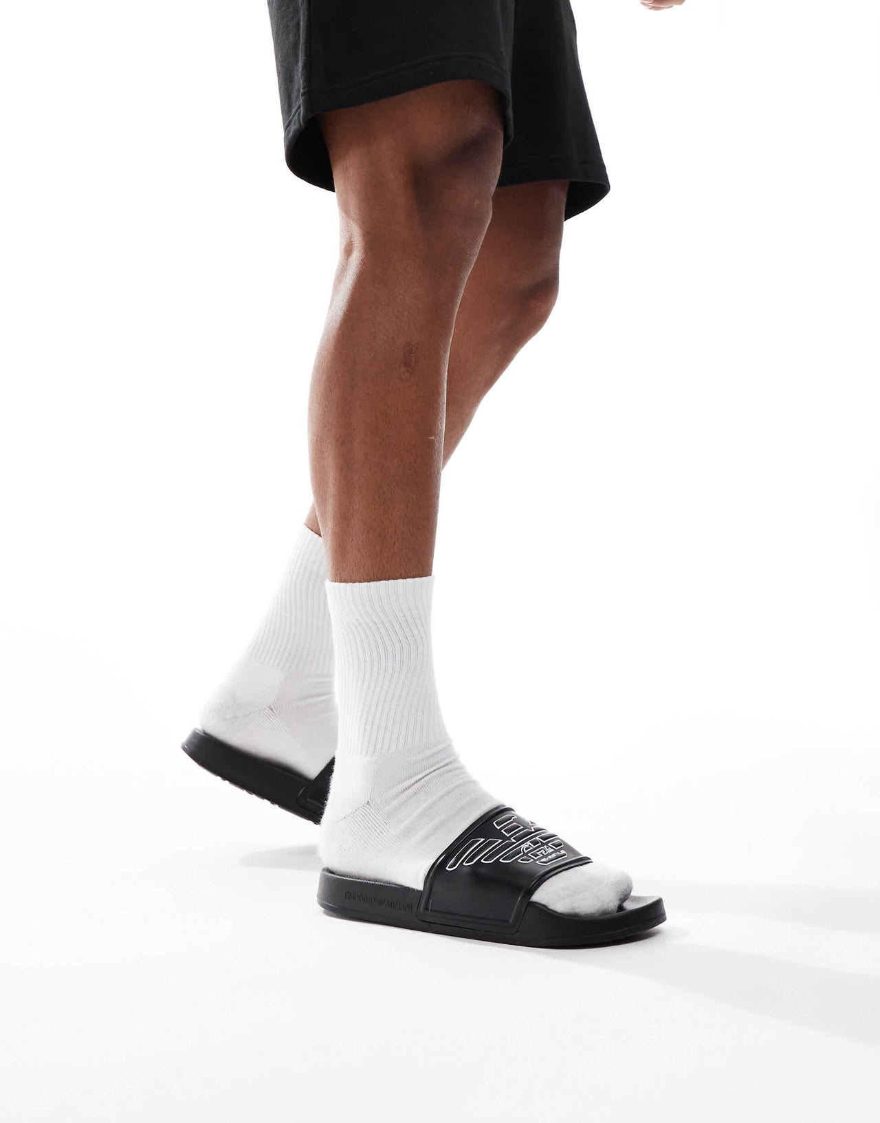 Emporio Armani Bodywear logo slides in black
