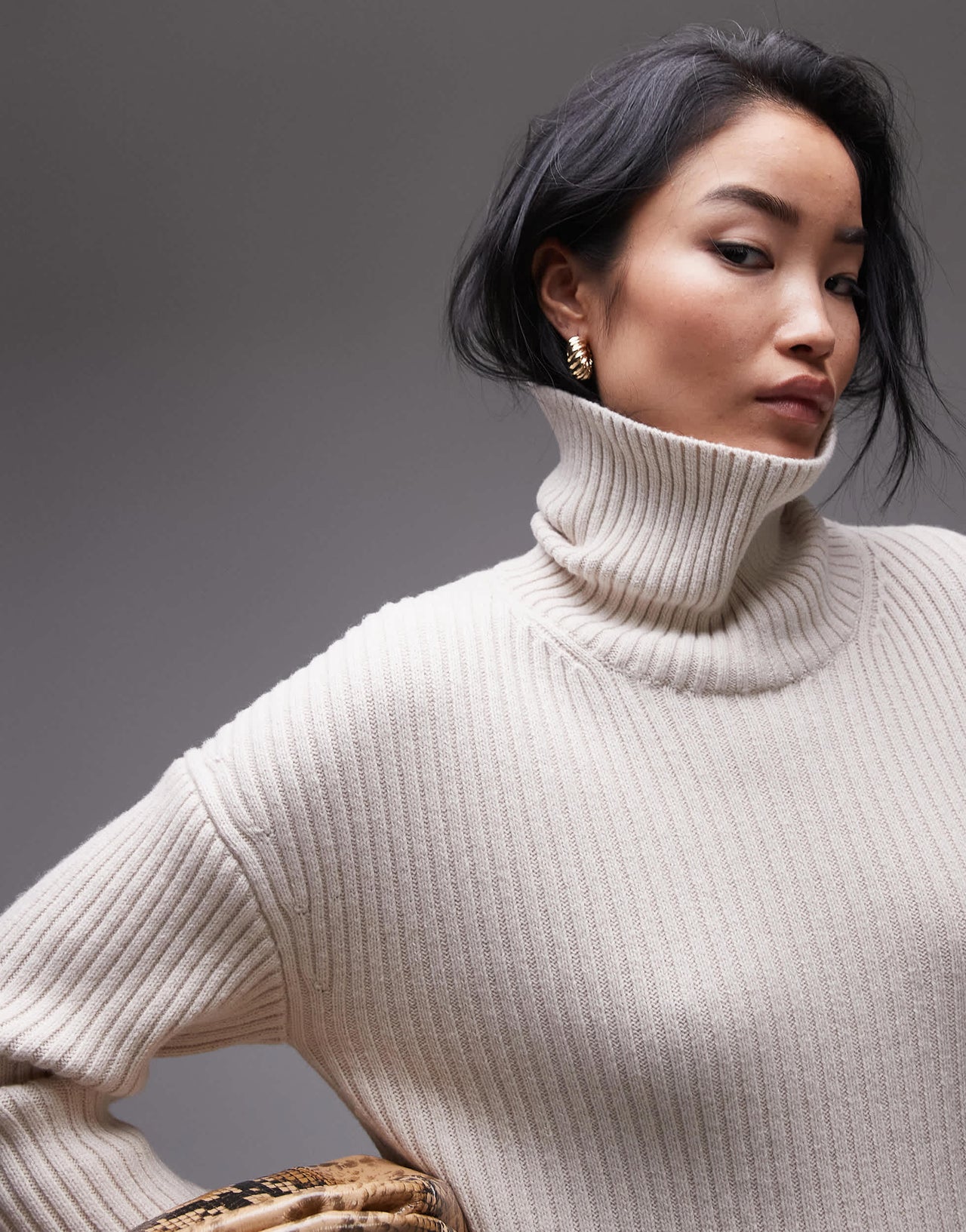 & Other Stories  wool and cotton blend knit oversized sweater in off white