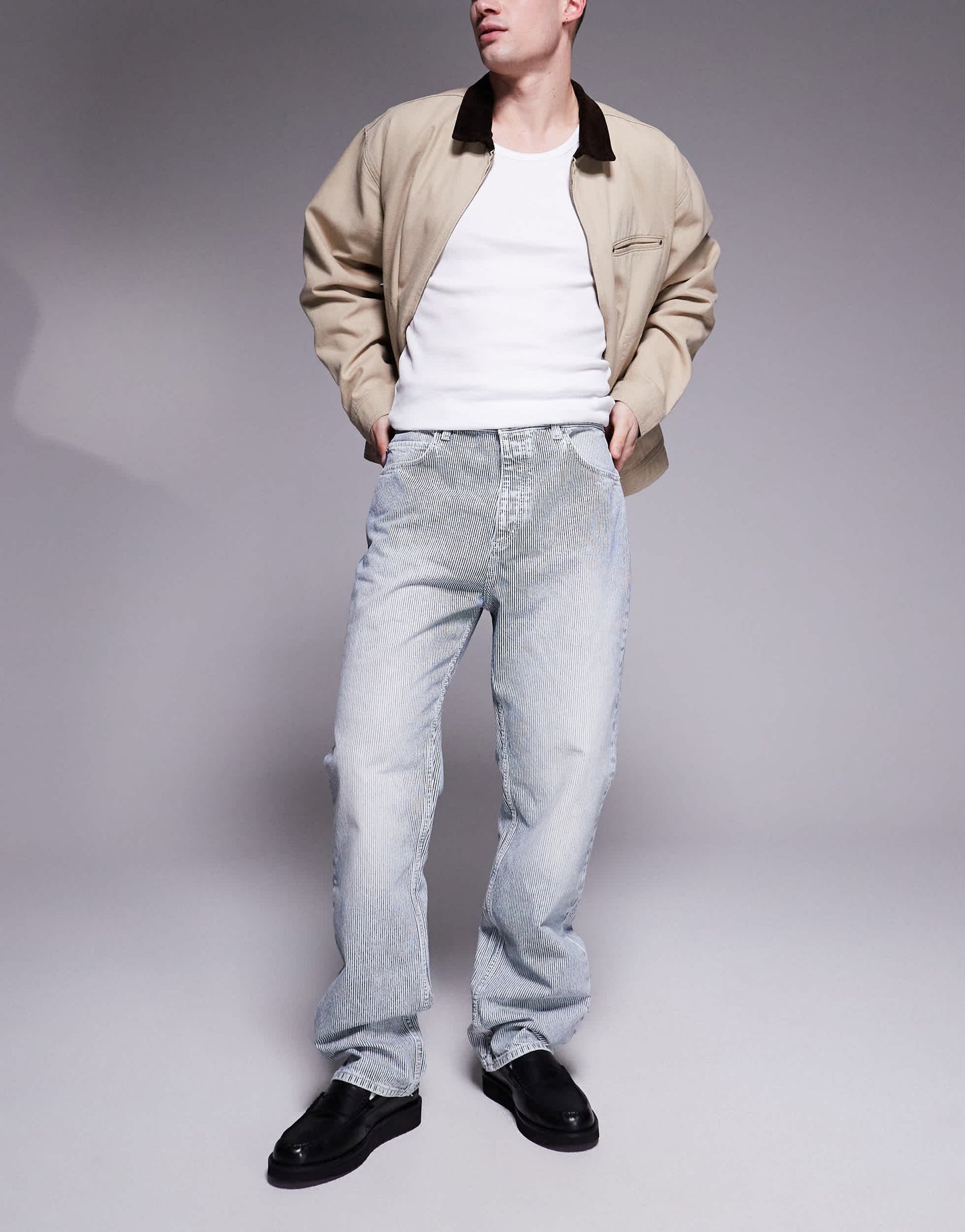 Hugo Blue Nate baggy fit jeans in light blue