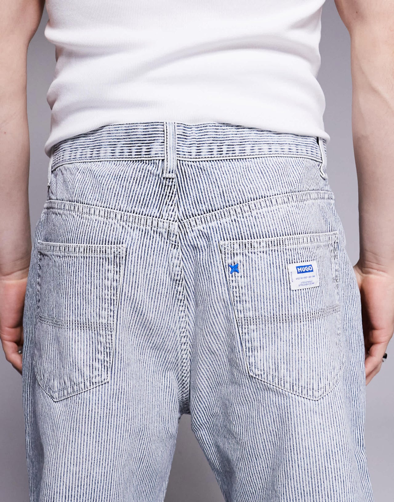 Hugo Blue Nate baggy fit jeans in light blue