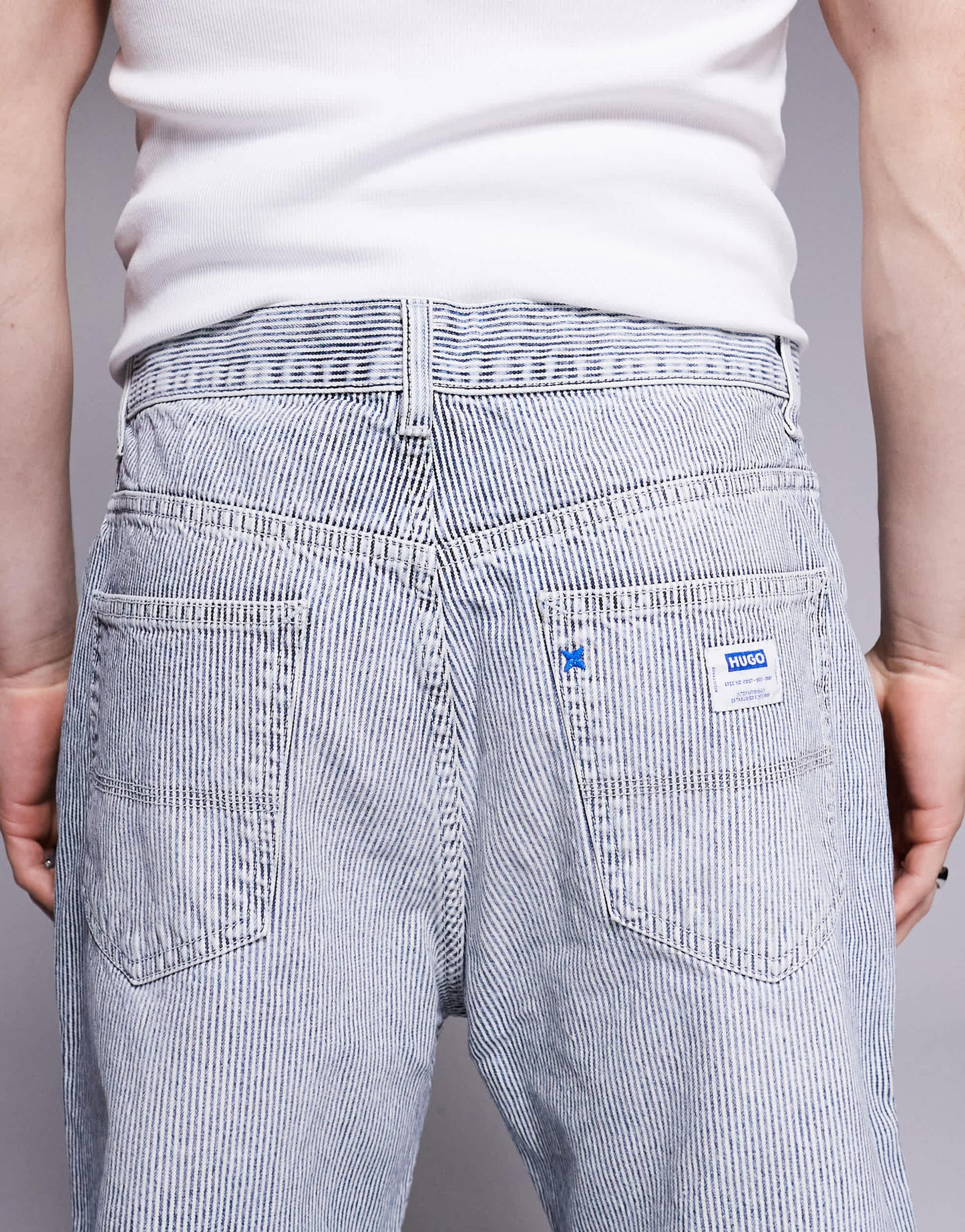 Hugo Blue Nate baggy fit jeans in light blue