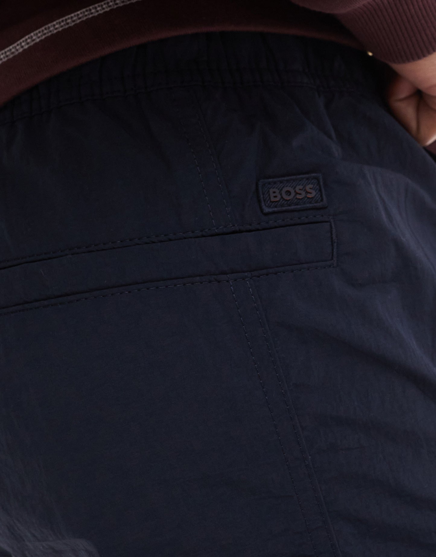 BOSS Orange Sal tab belt nylon tech cargo shorts in navy
