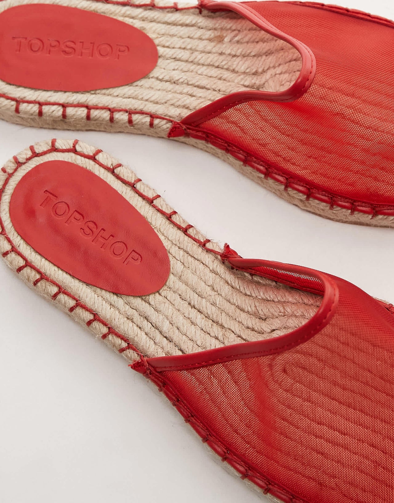 Topshop Harry espadrille mule in red