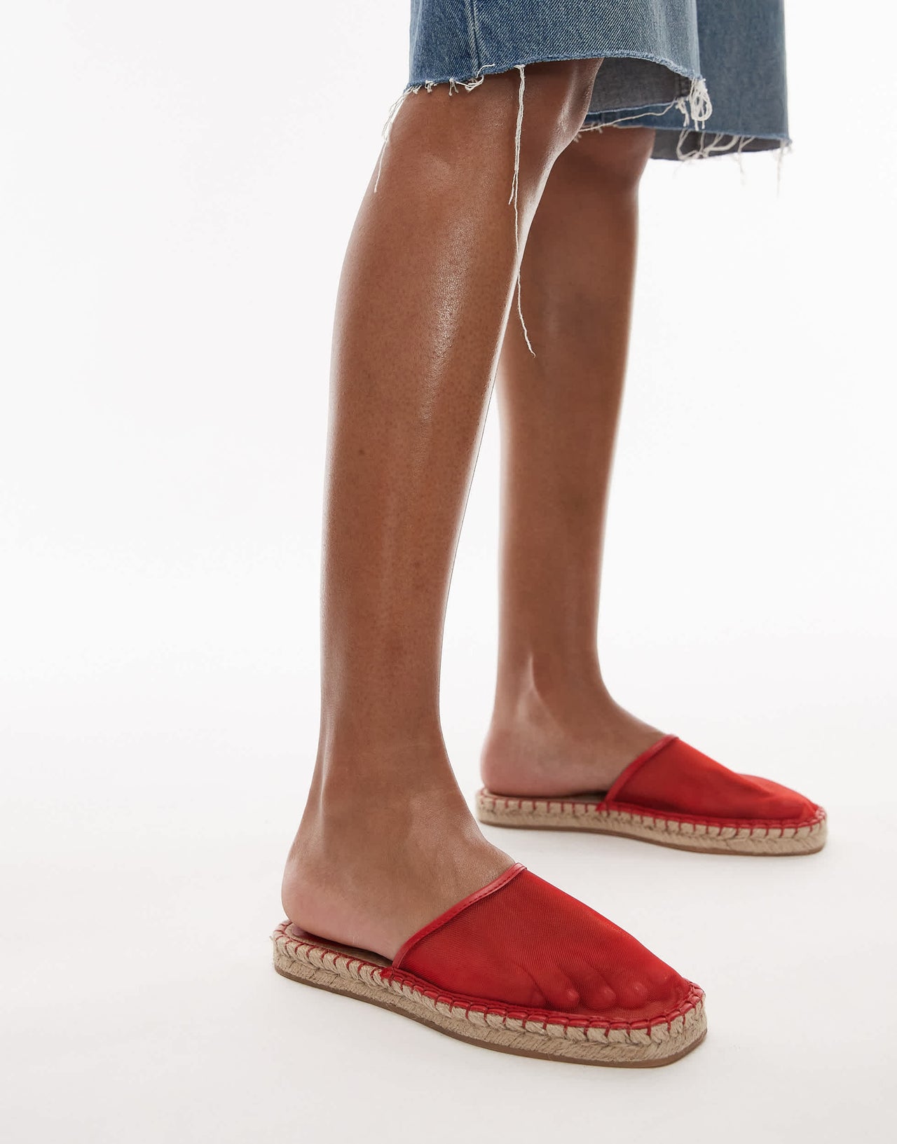 Topshop Harry espadrille mule in red