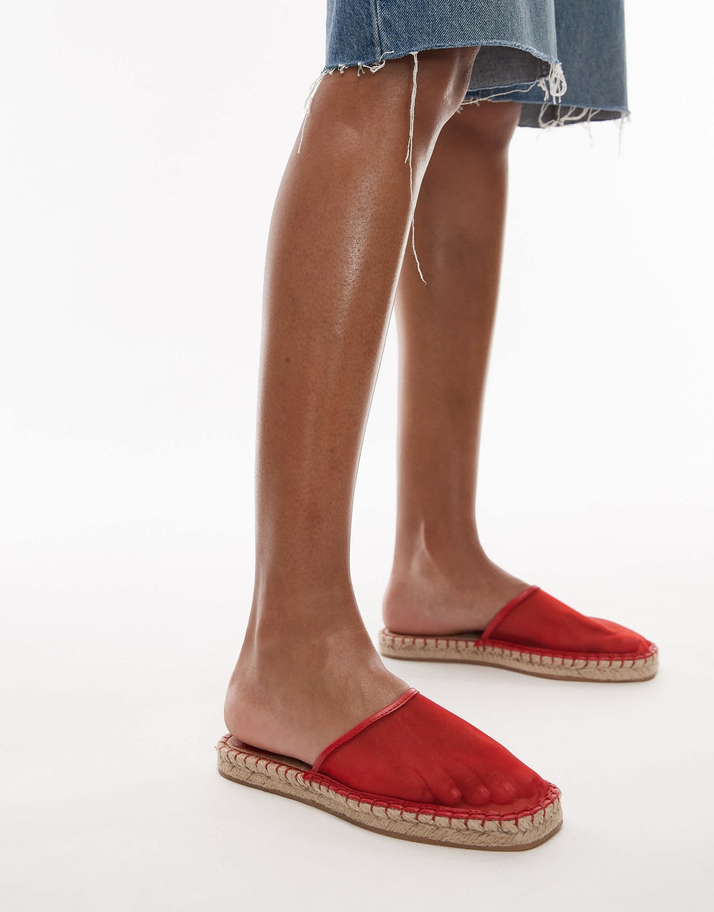 Topshop Harry espadrille mule in red