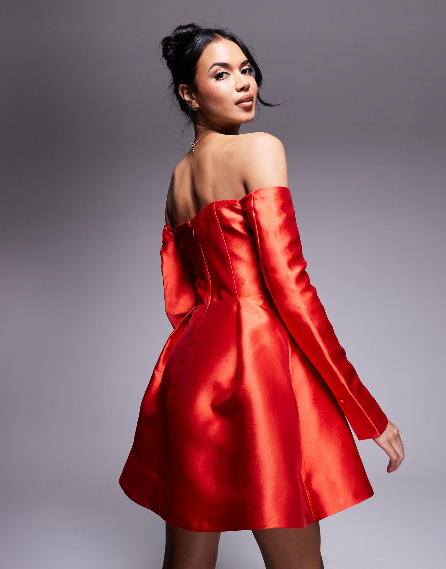 Forever New structured mini dress in red