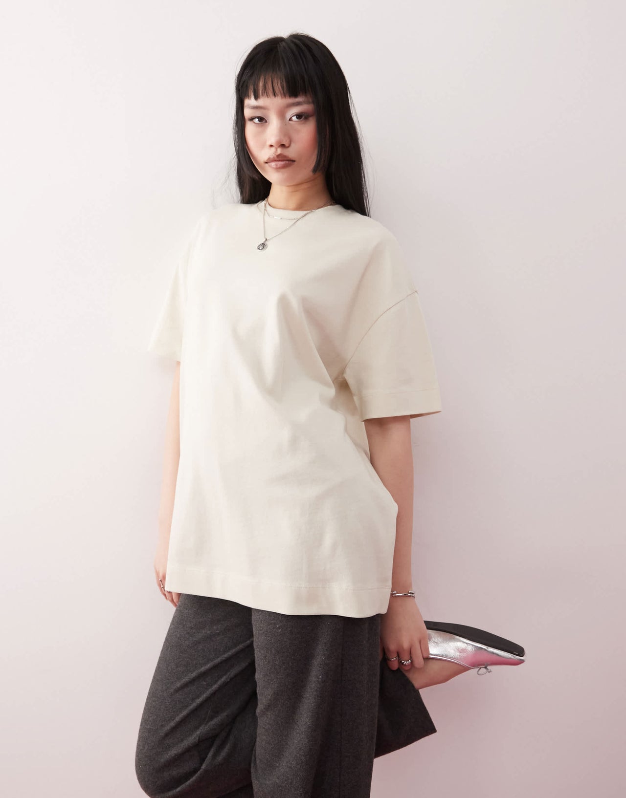 COLLUSION oversized heavyweight t-shirt in ecru