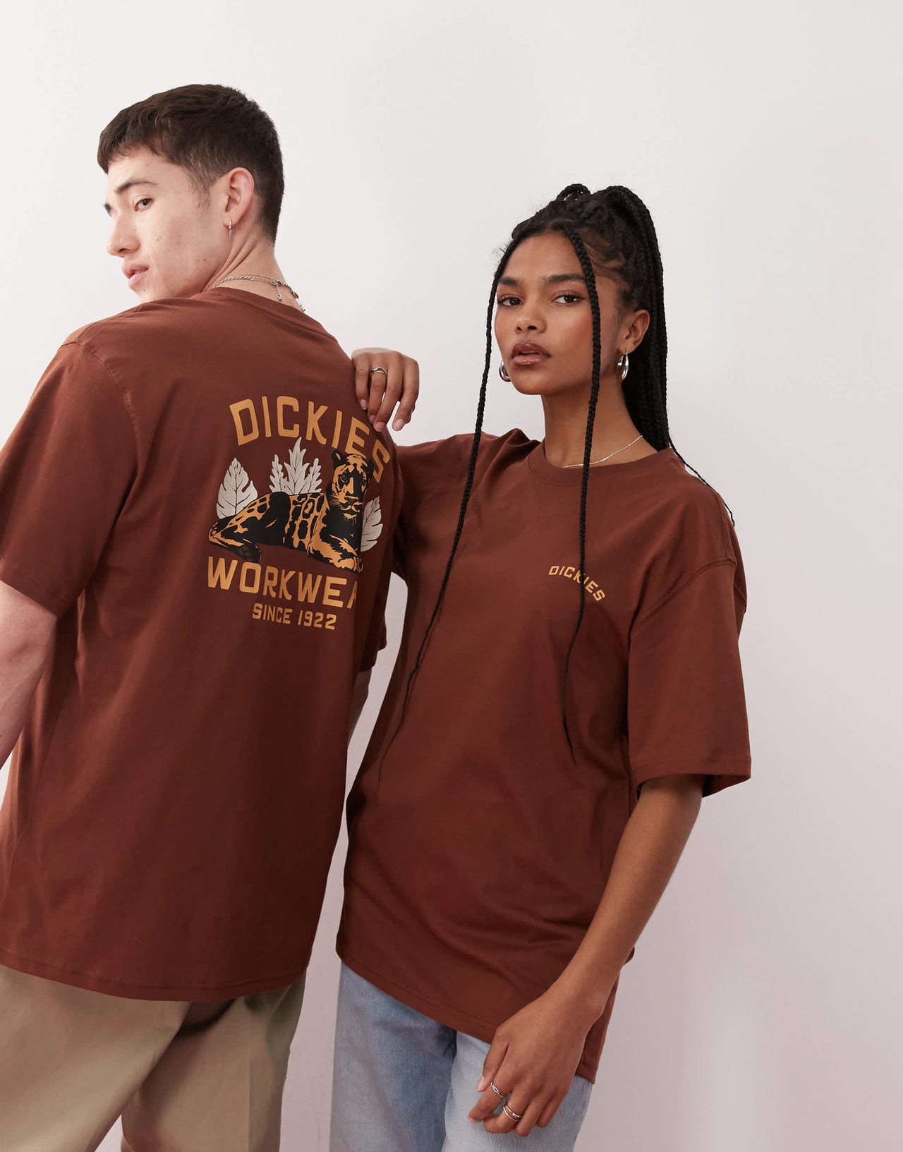 Dickies panther graphic back print t-shirt in cappuccino brown- exclusive to ASOS